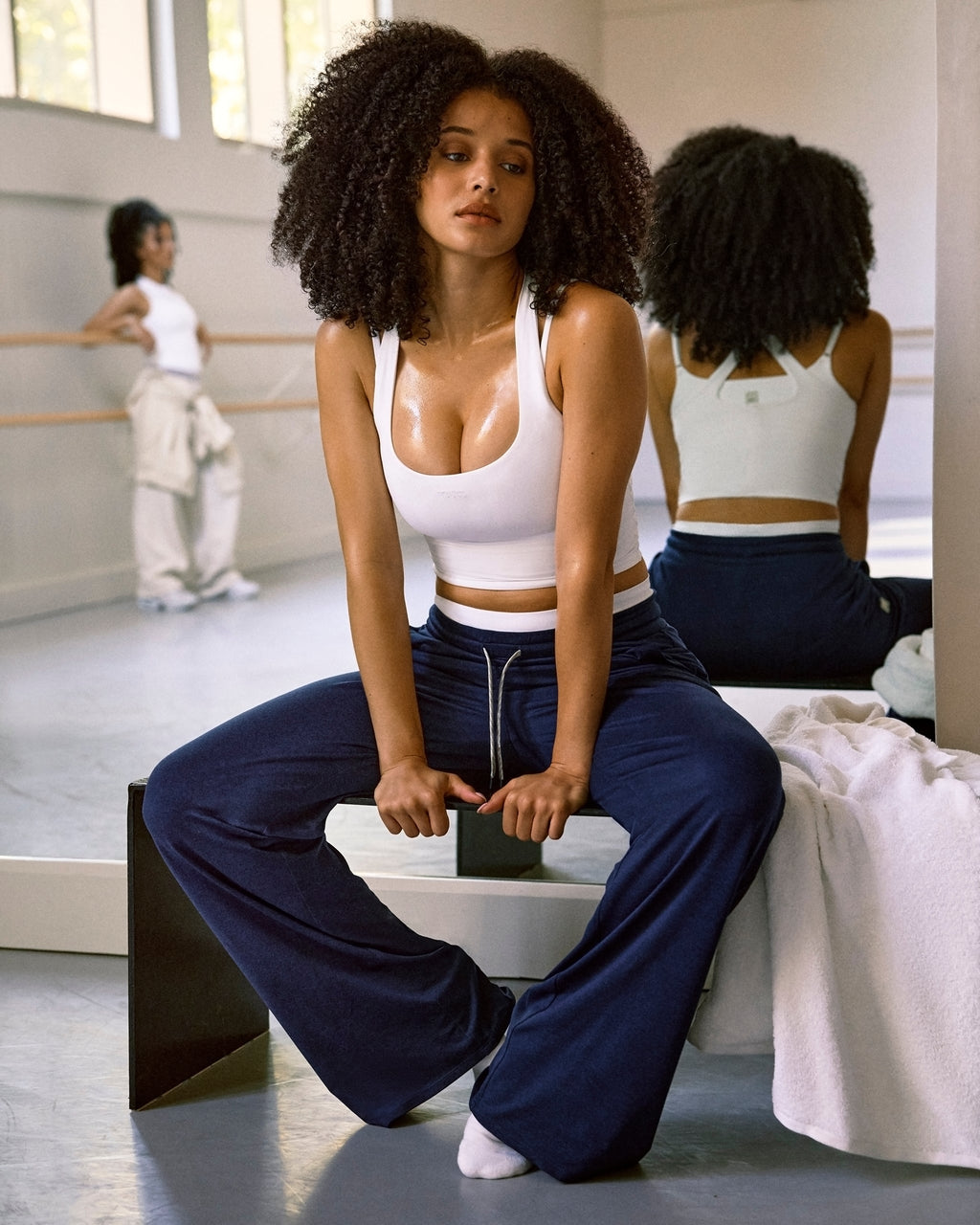 Halo Essential Wideleg Pant - Short | Khaki Heather