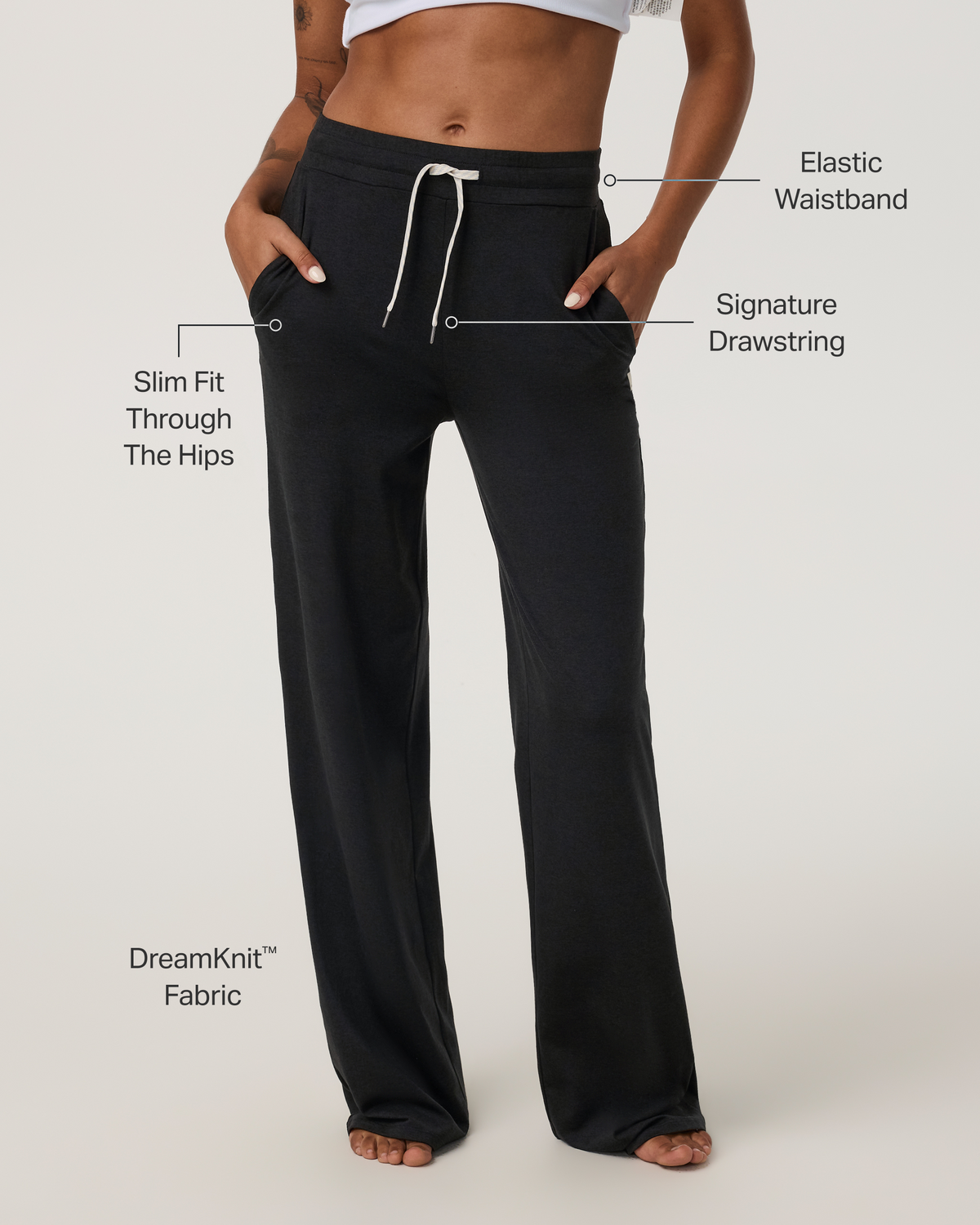 Halo Essential Wideleg Pant | White