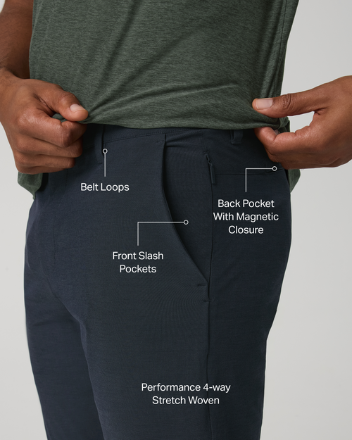 Aim Trouser Athletic Slim Fit 30” | Navy Linen Texture