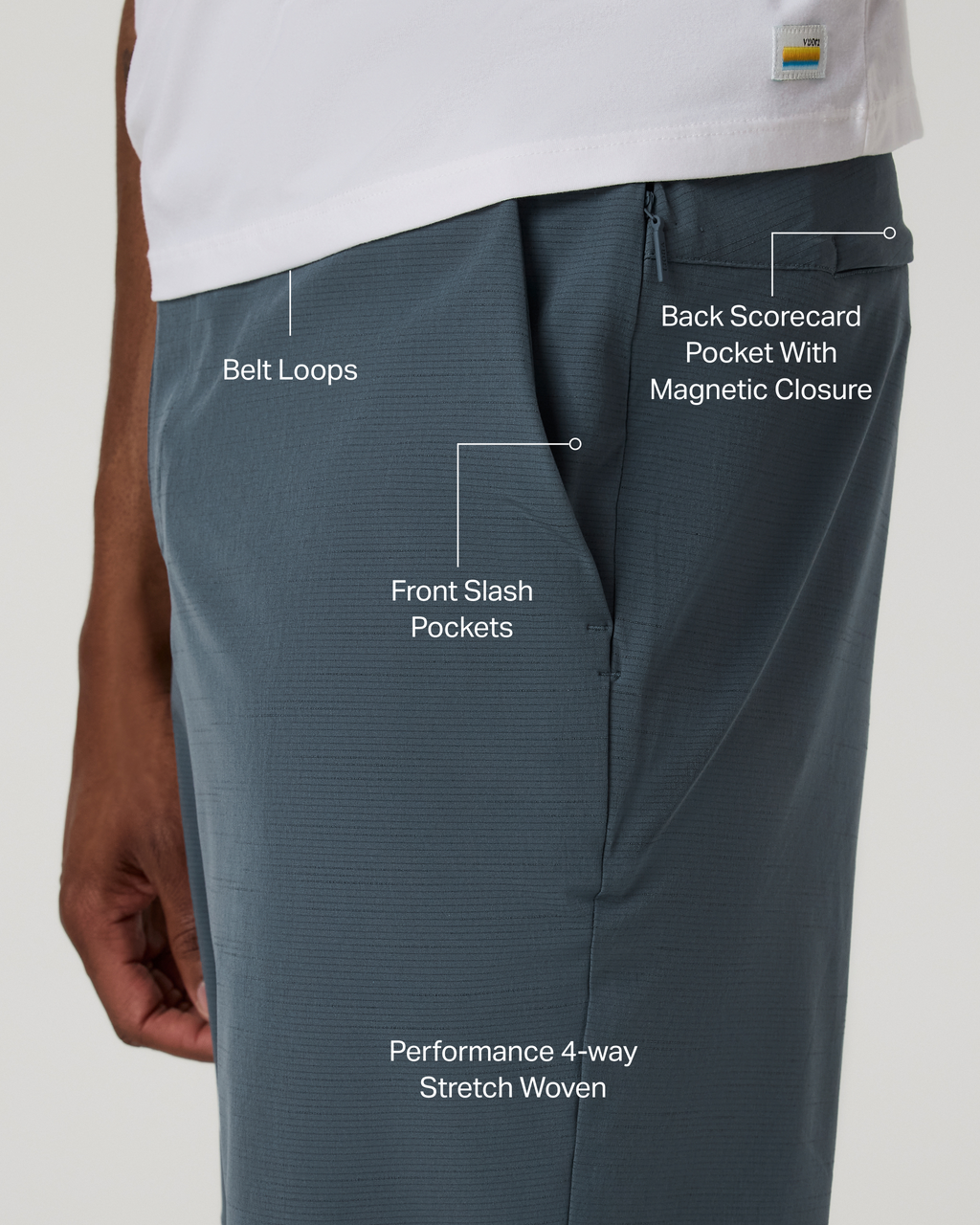 Aim Short 8" | Blue Sea Slub Stripe