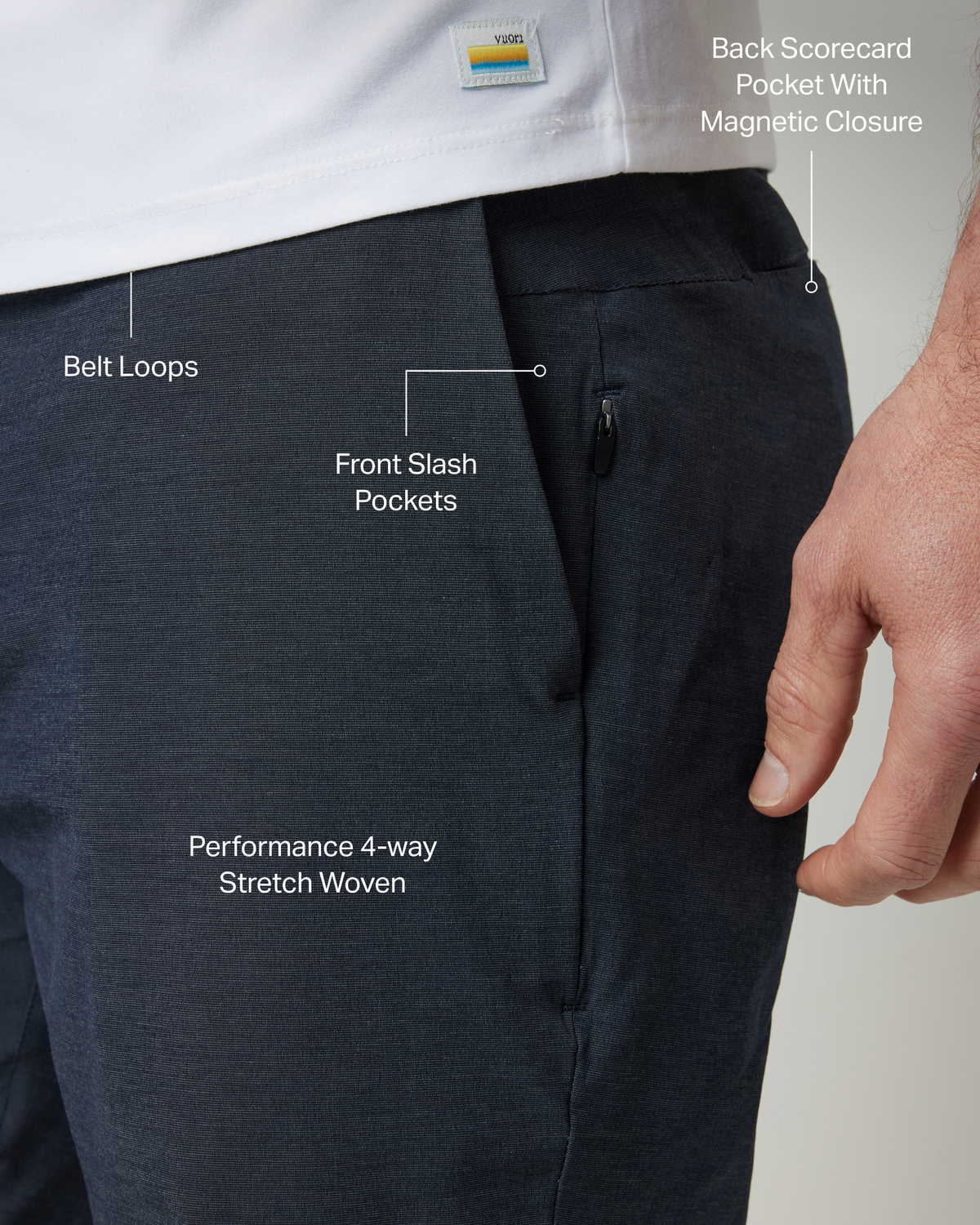 Aim Short 8" | Navy Linen Texture
