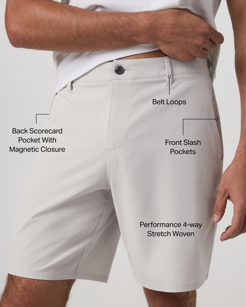 Aim Short 8" | Navy Linen Texture