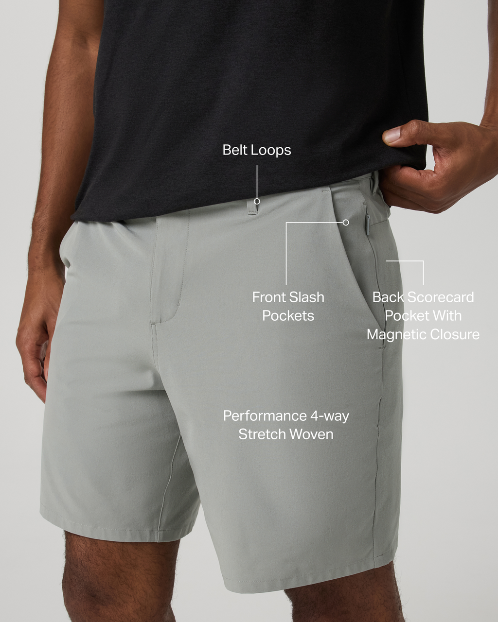 Aim Short 8" | Gravel Slub Stripe
