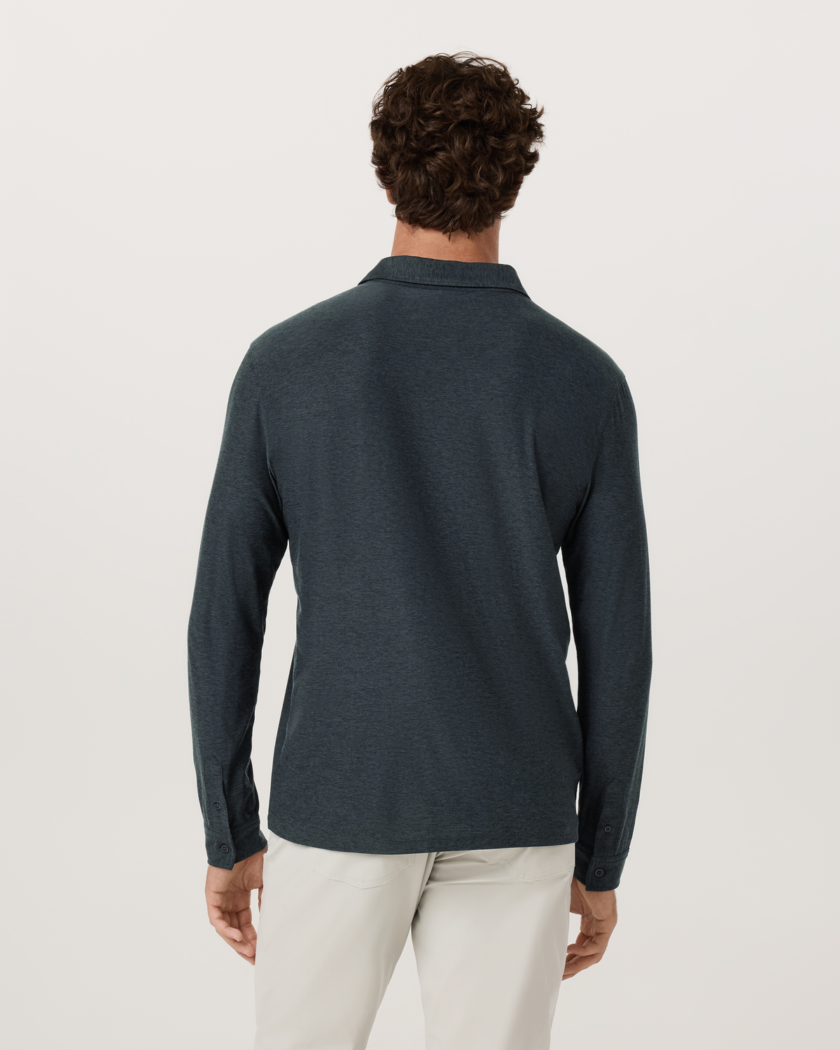 Long Sleeve Strato Tech Polo | Navy Heather