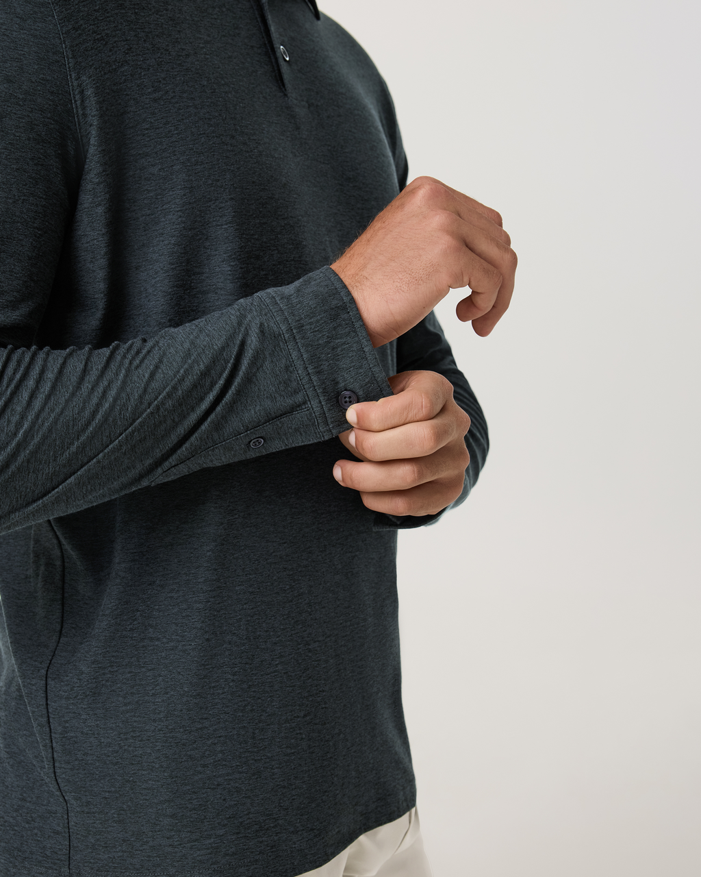 Long Sleeve Strato Tech Polo | Navy Heather