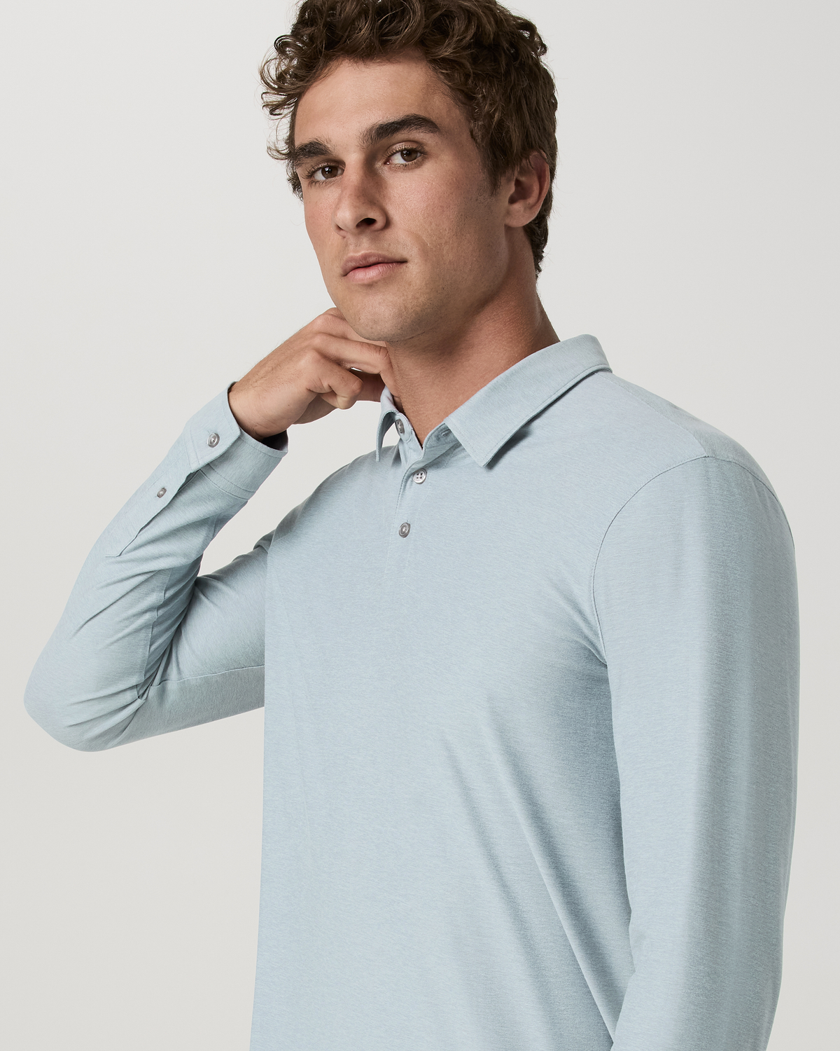 Long Sleeve Strato Tech Polo | Navy Heather