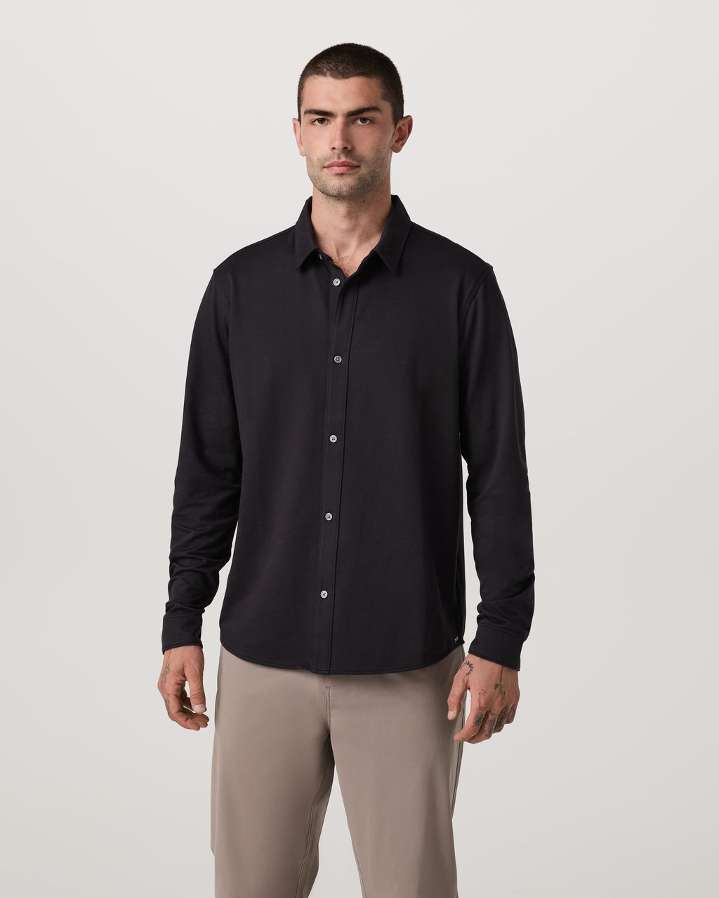 Long Sleeve Knit Oxford Button Down - Classic Fit | White