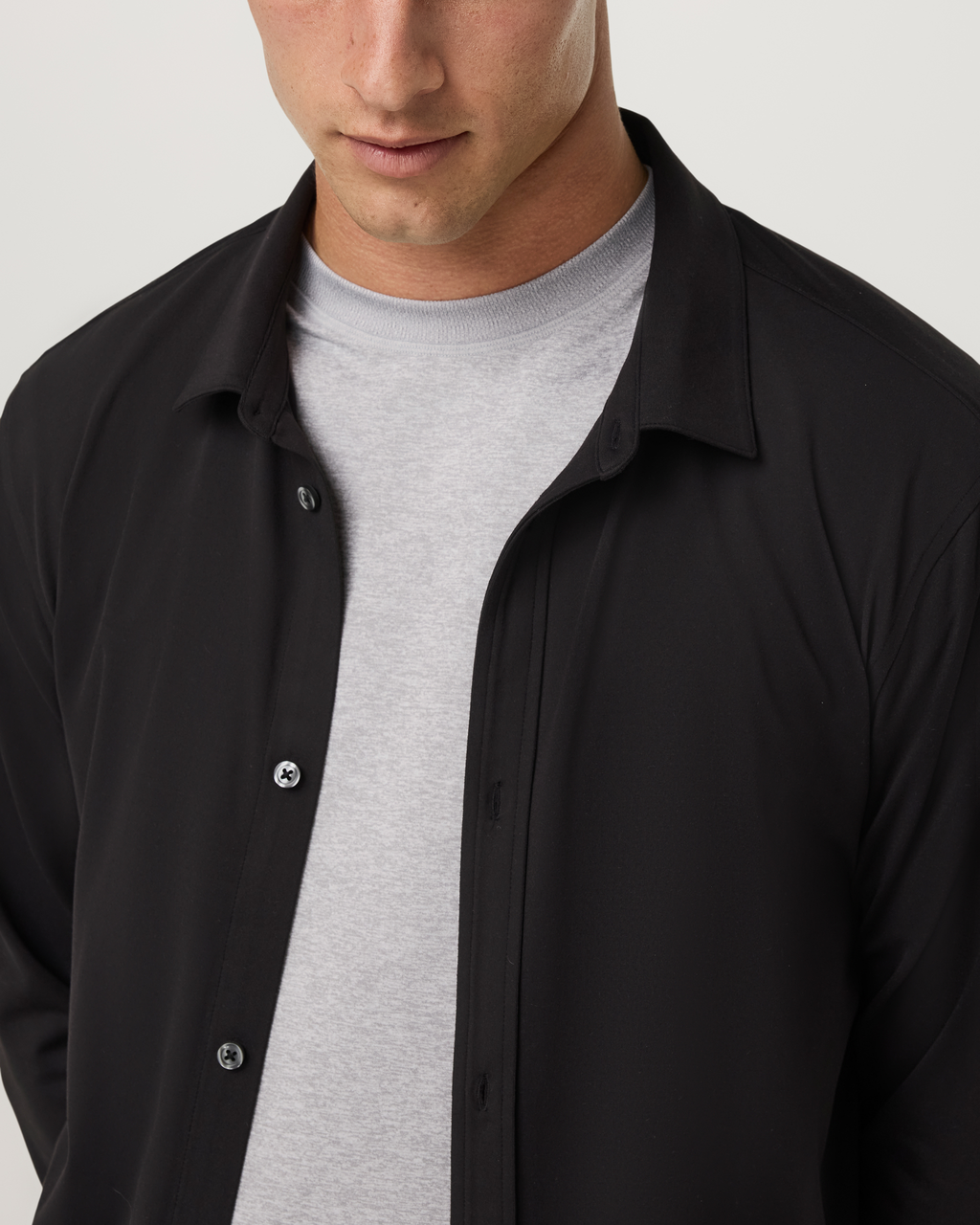 Long Sleeve Ponto Button Down Shirt | Raisin Heather
