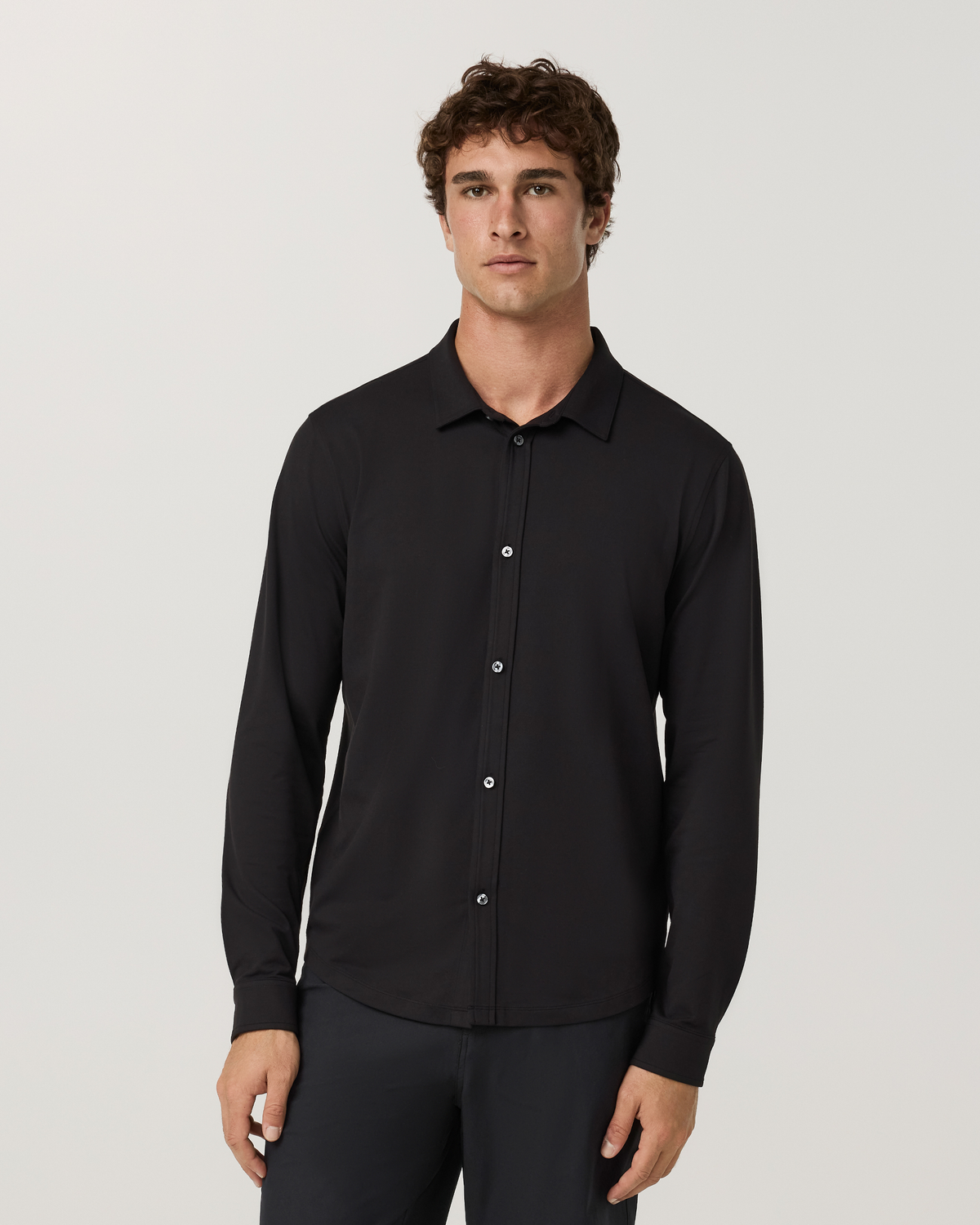 Long Sleeve Ponto Button Down Shirt | Azure Heather