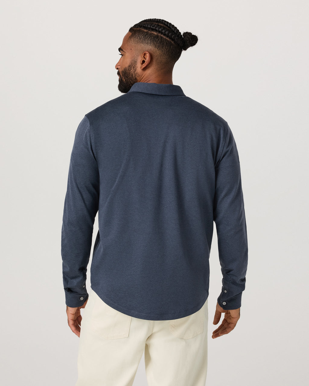 Long Sleeve Ponto Button Down Shirt | Light Heather Grey