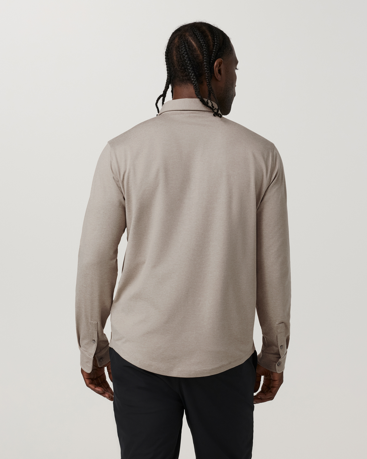 Long Sleeve Ponto Button Down Shirt | Black