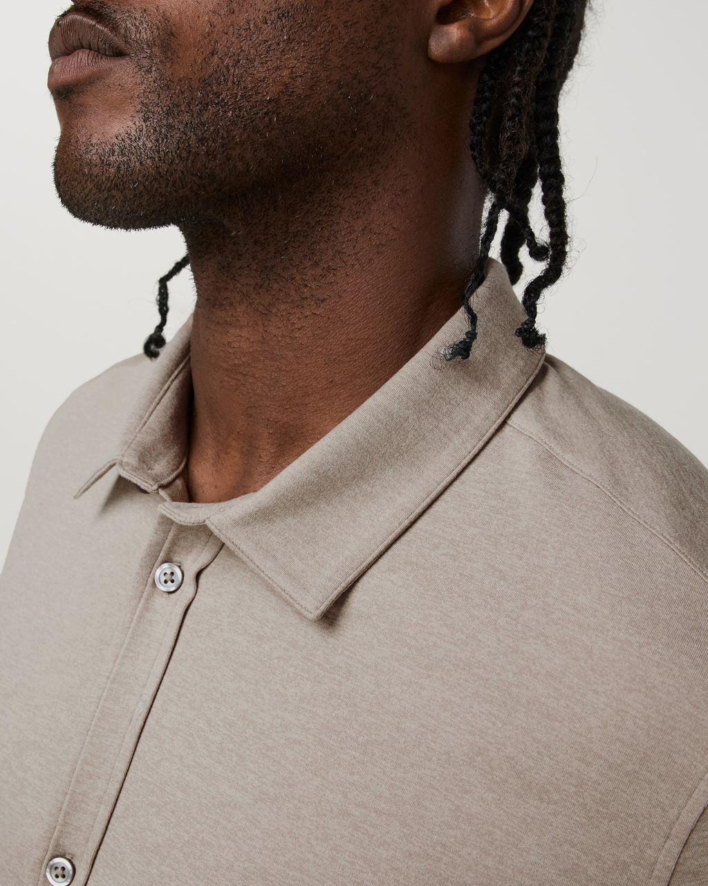 Long Sleeve Ponto Button Down Shirt | Azure Heather