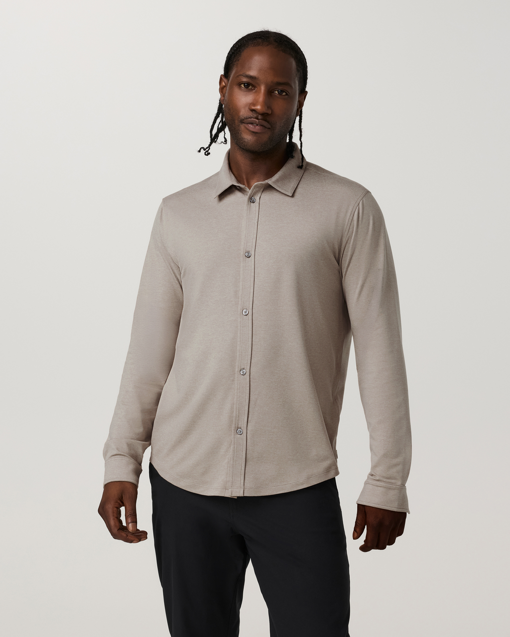 Long Sleeve Ponto Button Down Shirt | White