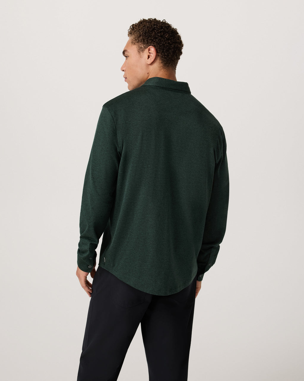 Long Sleeve Ponto Button Down Shirt | Evergreen Heather