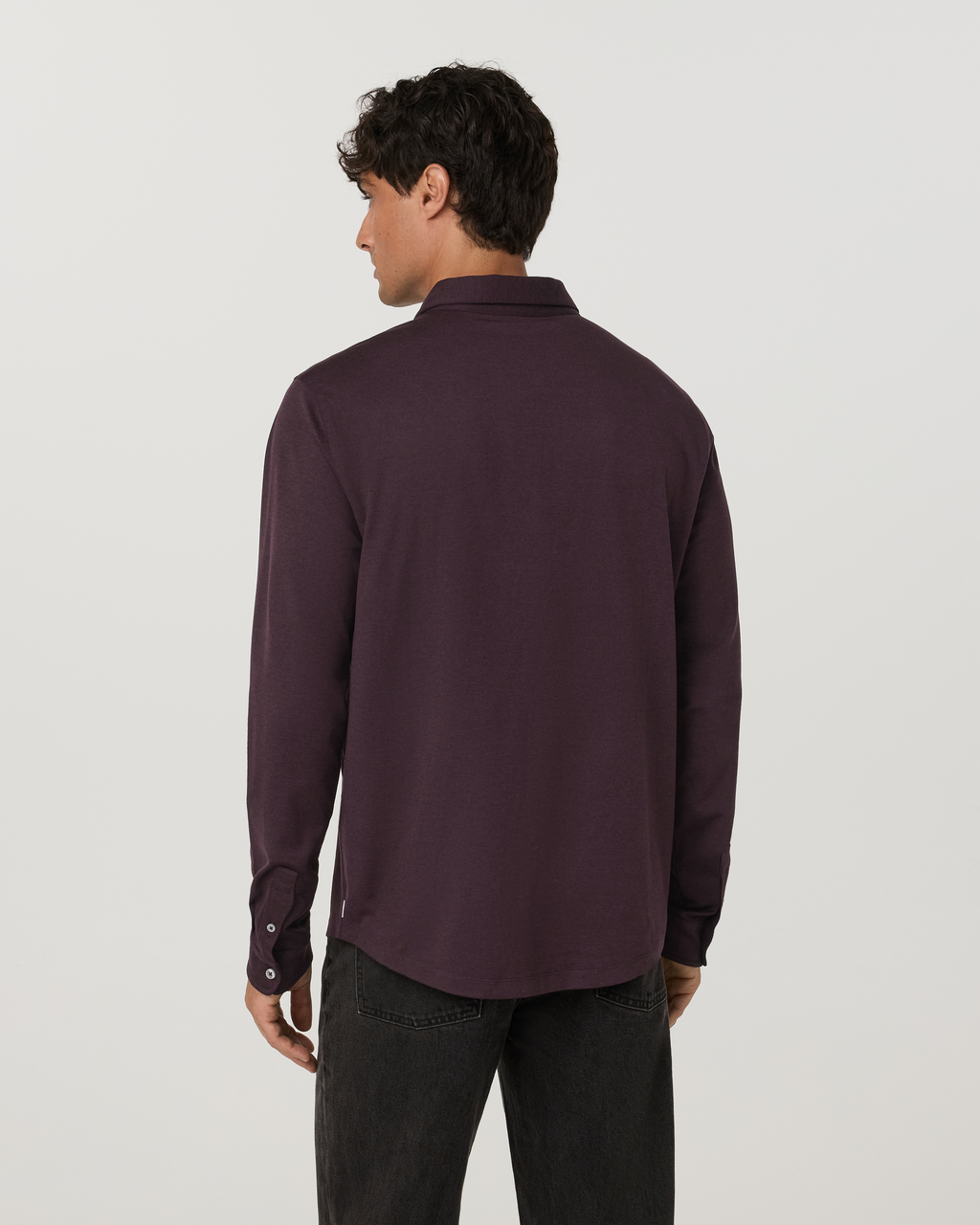 Long Sleeve Ponto Button Down Shirt | Light Heather Grey