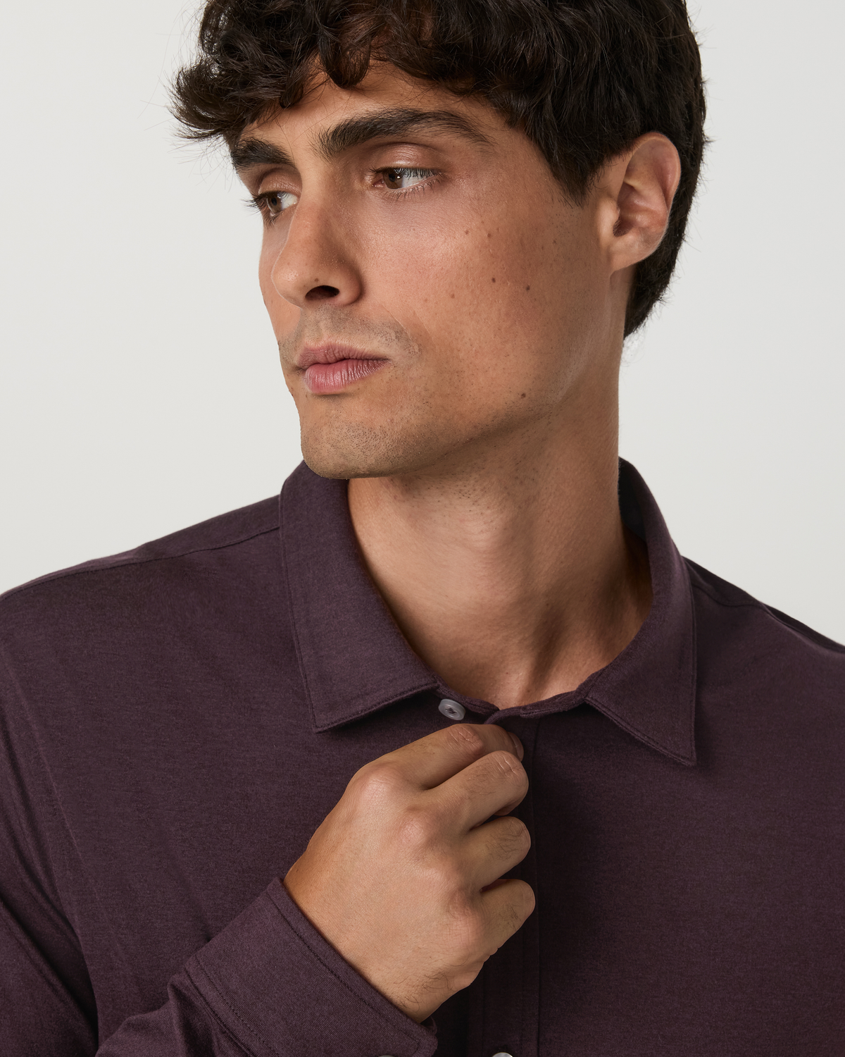 Long Sleeve Ponto Button Down Shirt | White