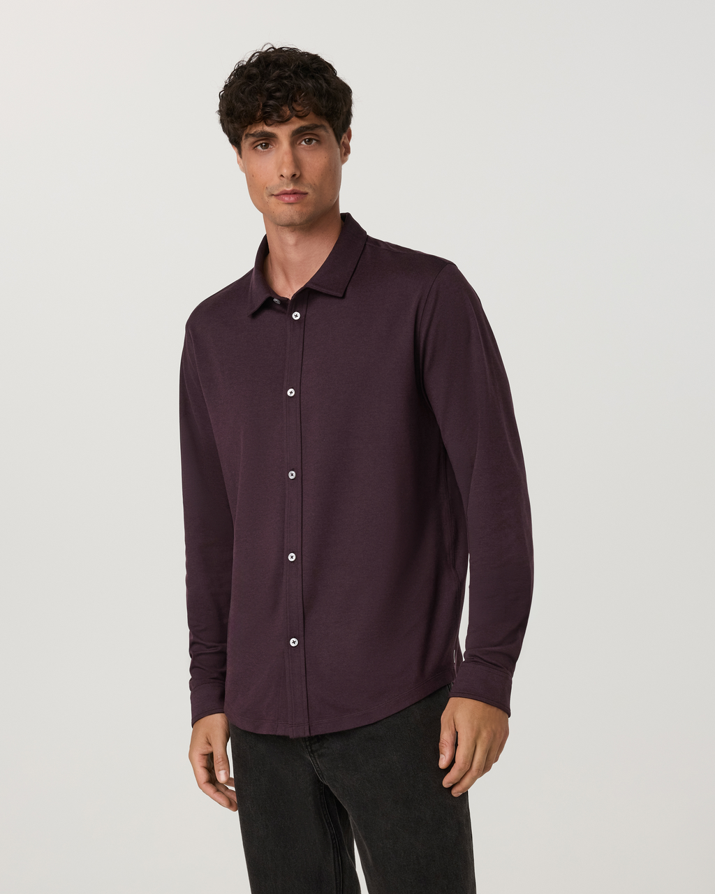 Long Sleeve Ponto Button Down Shirt | Azure Heather