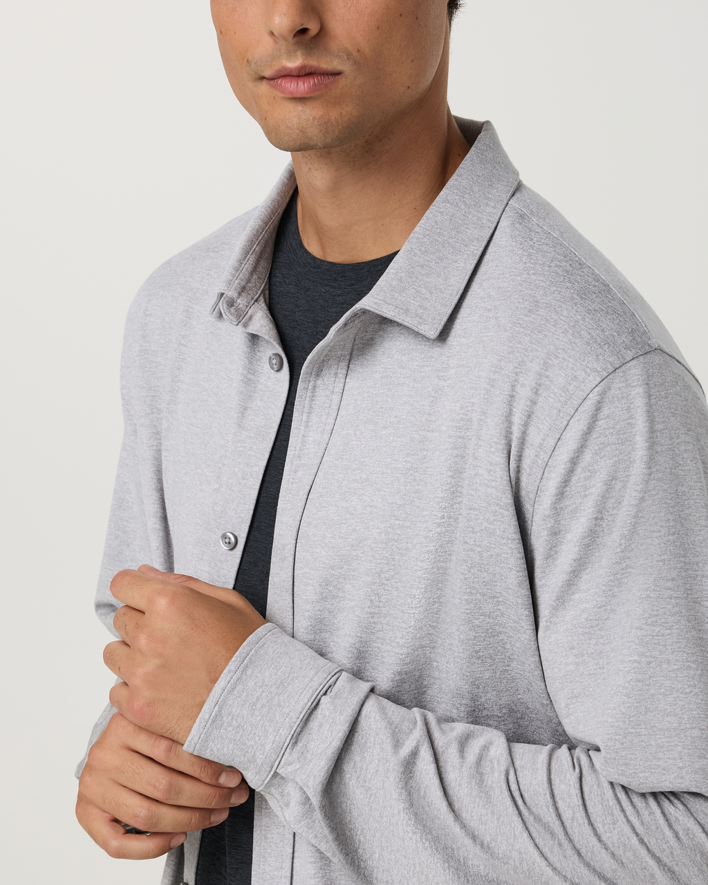Long Sleeve Ponto Button Down Shirt | Black