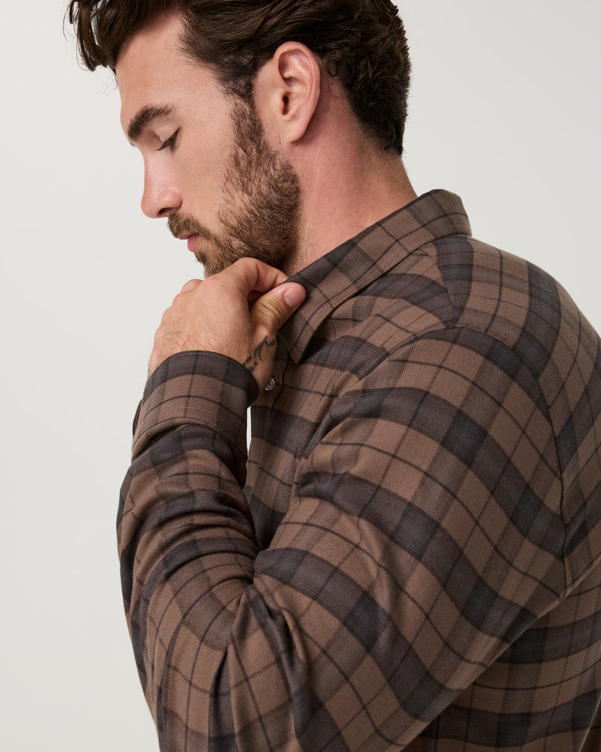Long Sleeve Midweight Flannel Shirt | Sky Grey