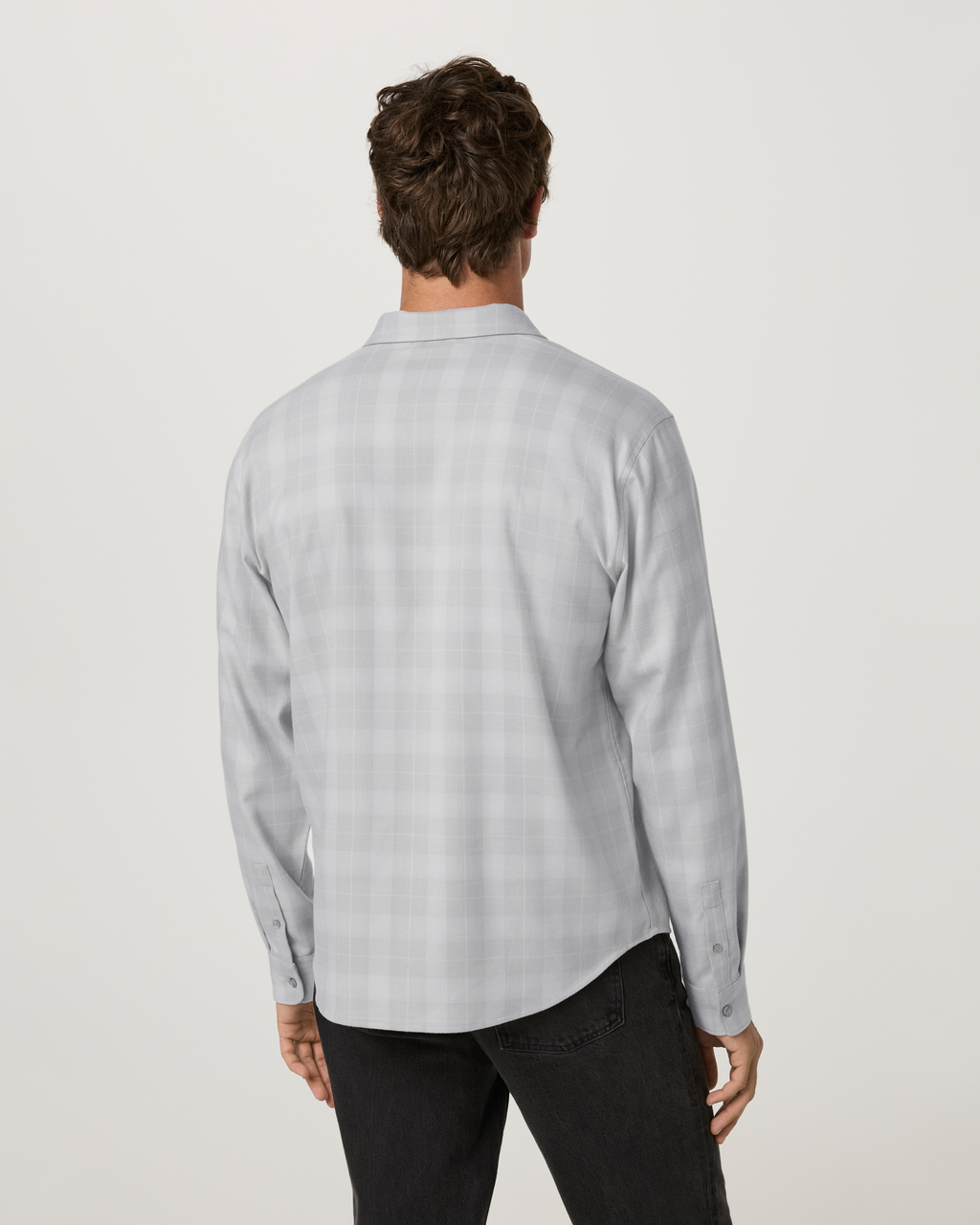Long Sleeve Midweight Flannel Shirt | Black