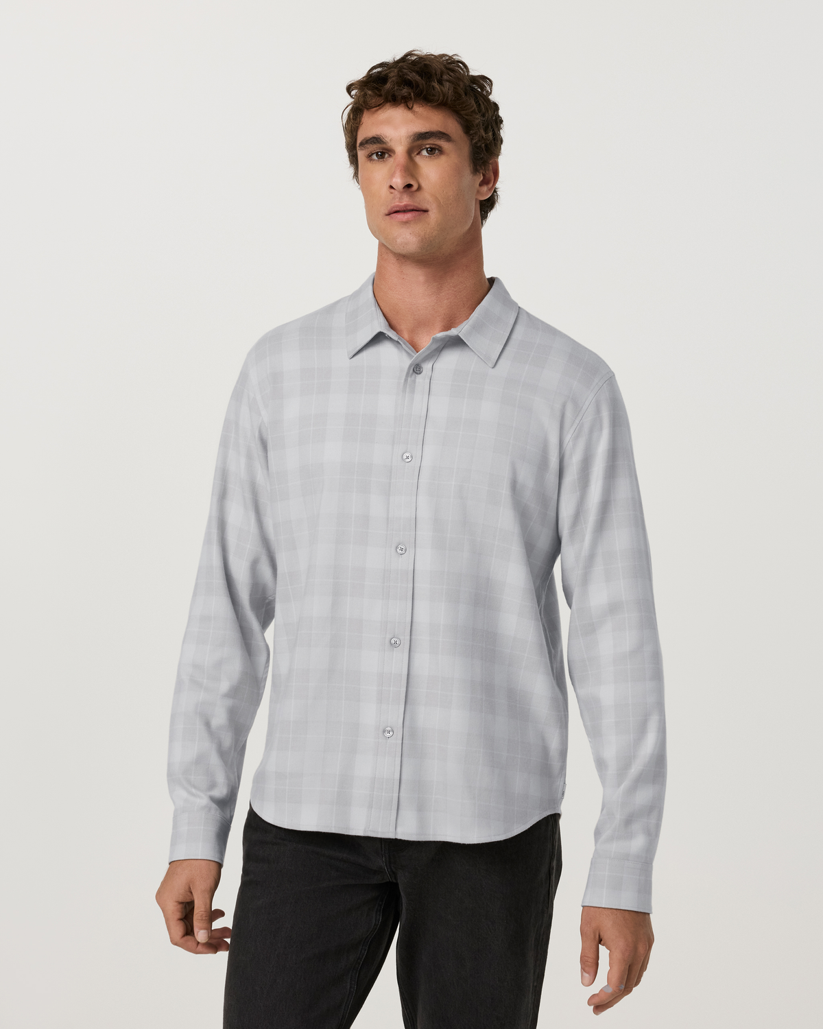 Long Sleeve Midweight Flannel Shirt | Grey Heather
