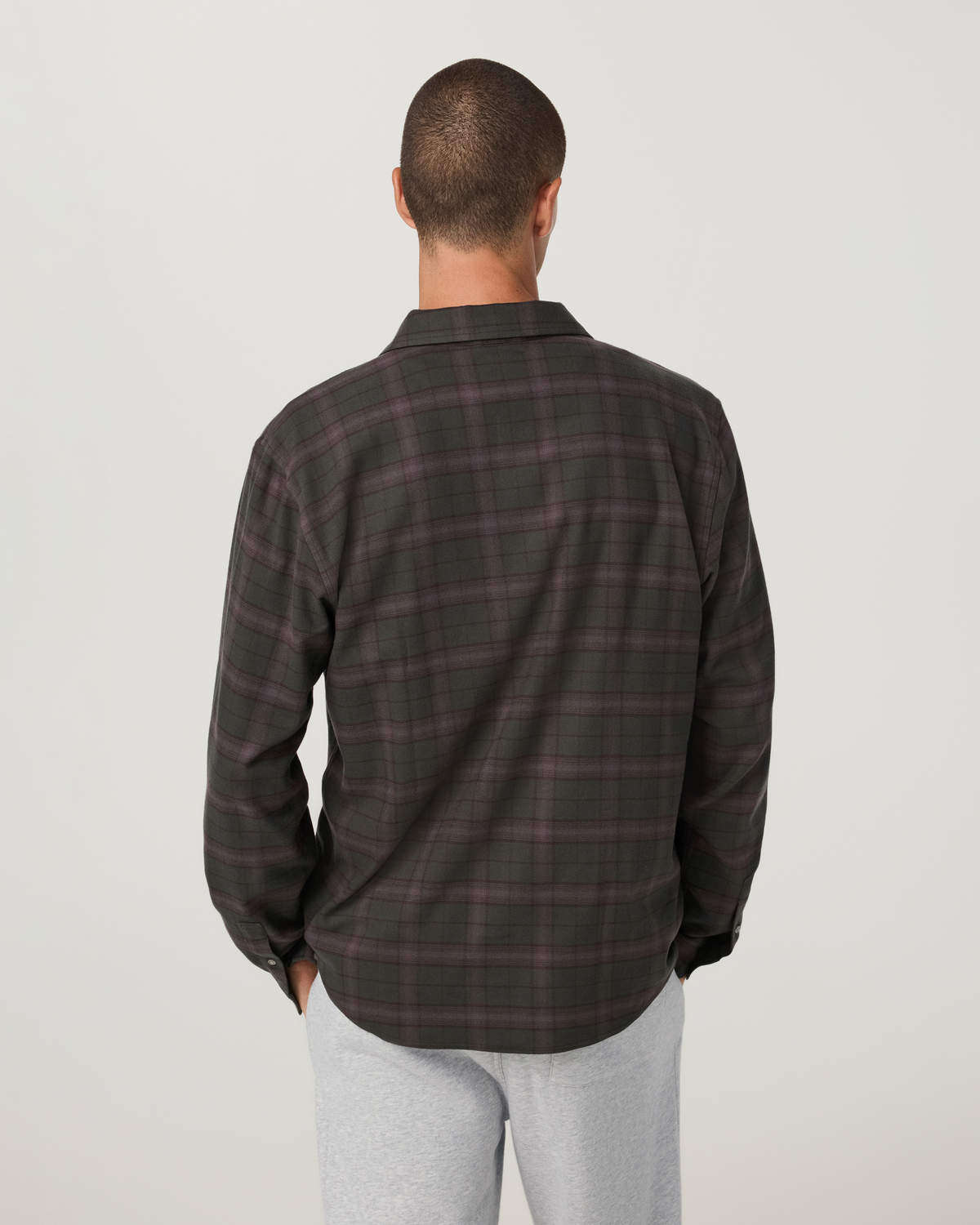 Long Sleeve Midweight Flannel Shirt | Sky Grey
