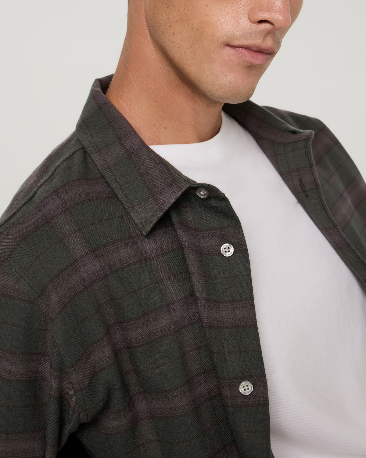 Long Sleeve Midweight Flannel Shirt | Black