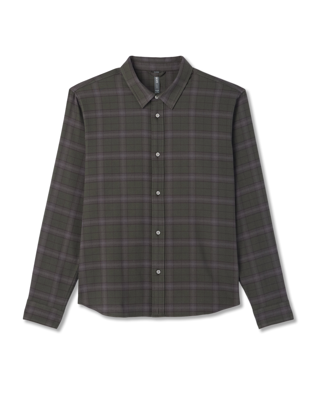 Long Sleeve Midweight Flannel Shirt | Black