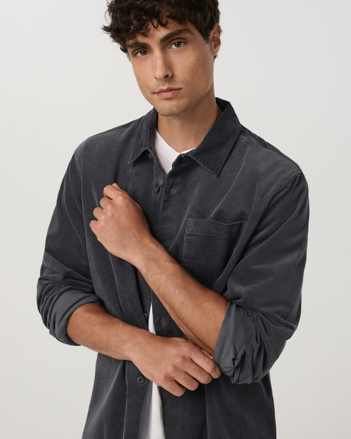 Long Sleeve Optimist Cord Button Down | Dark Salt