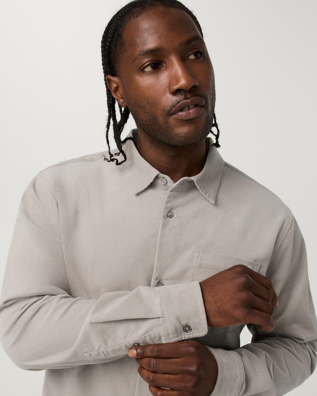 Long Sleeve Optimist Cord Button Down | Dark Salt