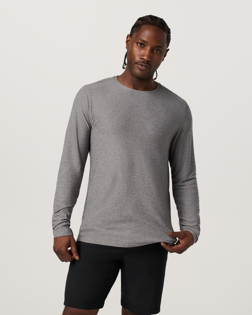 Long Sleeve Strato Tech Tee | Heather Grey