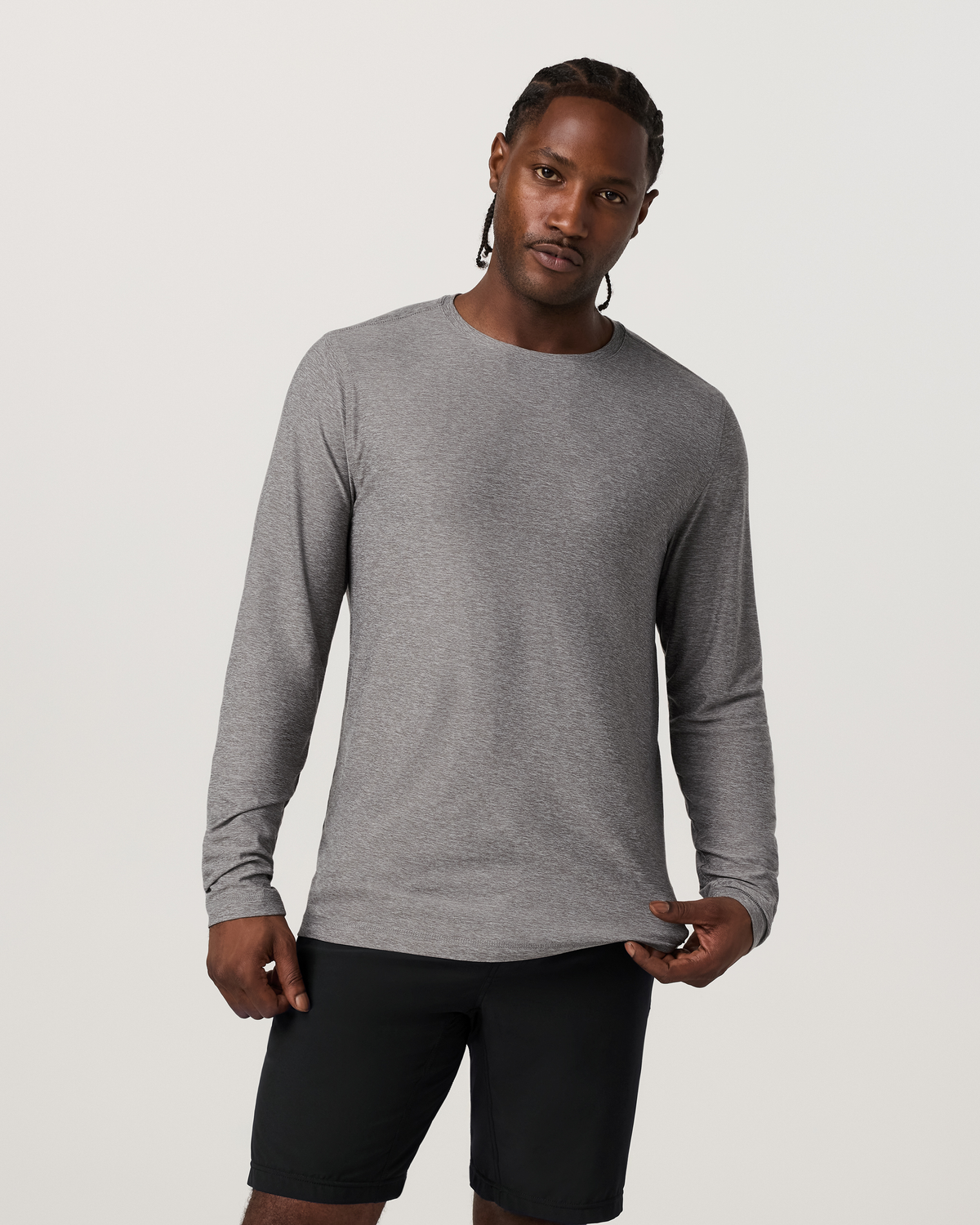 Long Sleeve Strato Tech Tee | Heather Grey