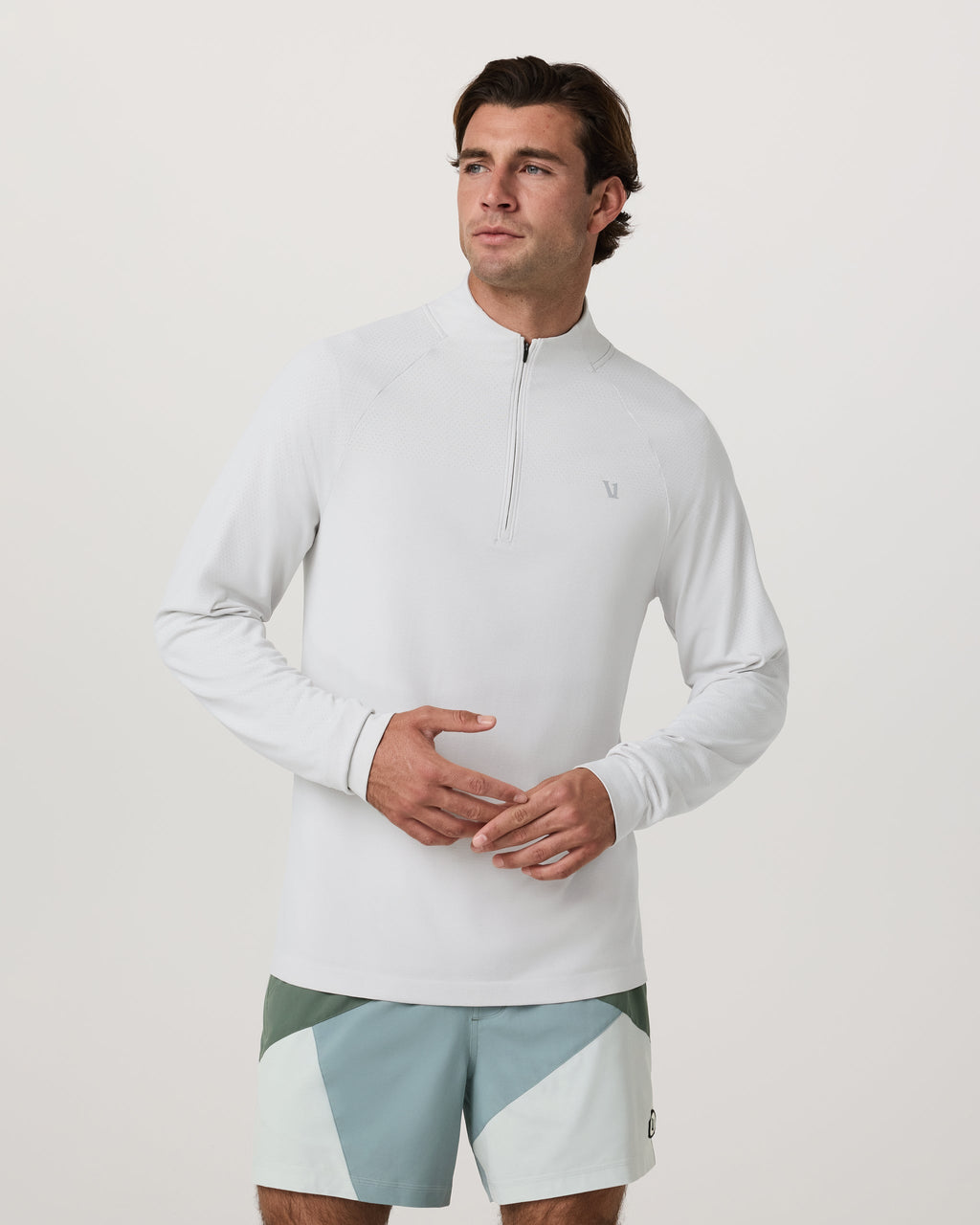 Clearview Seamless Quarter Zip | Frost Grey