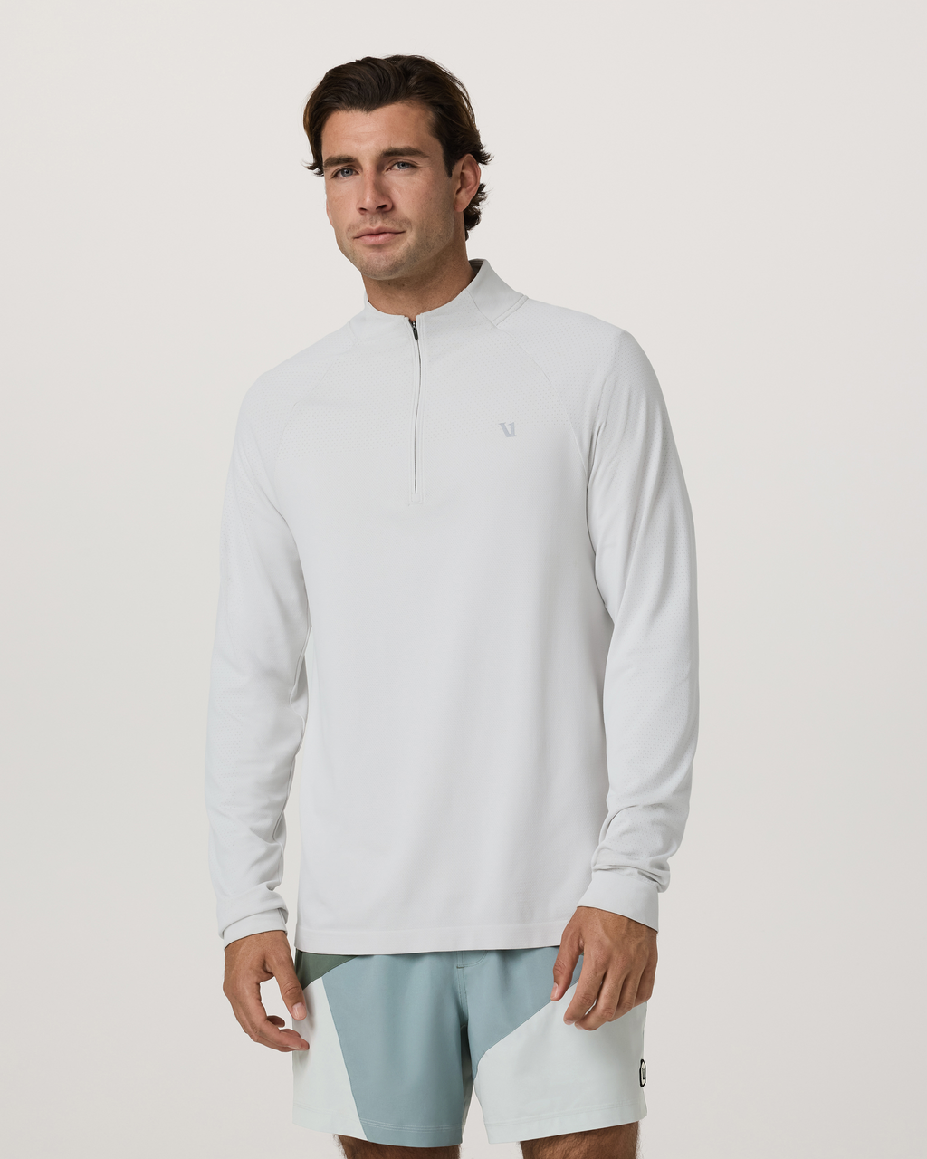 Clearview Seamless Quarter Zip | Frost Grey