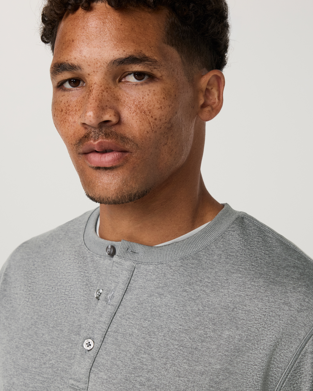 Long Sleeve Coronado Henley - Relaxed Fit | Black Heather