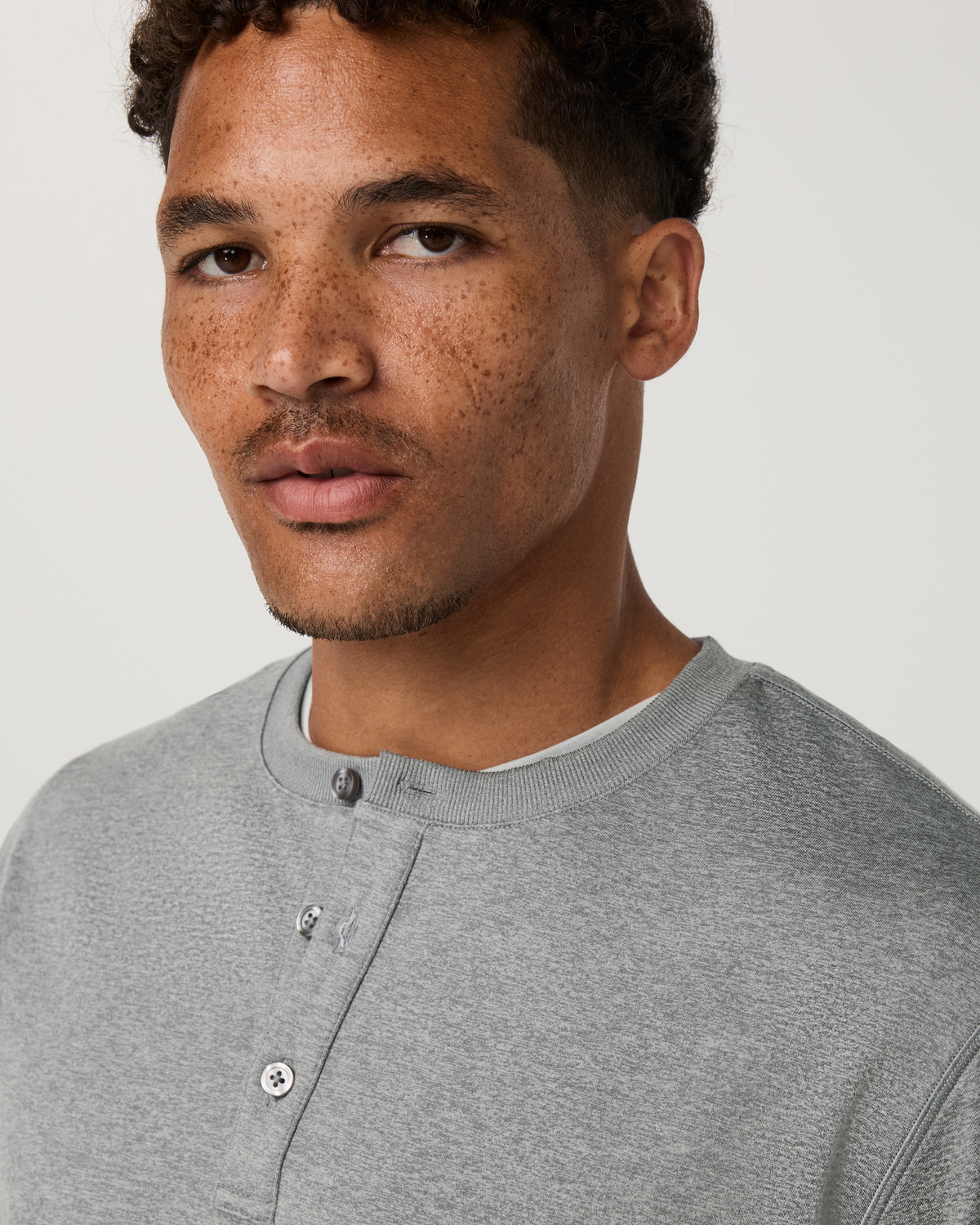 Long Sleeve Coronado Henley - Relaxed Fit | Black Heather