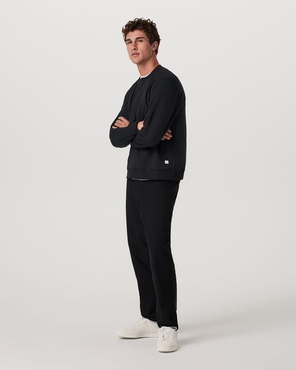 Long Sleeve Coronado Henley - Relaxed Fit | Black Heather