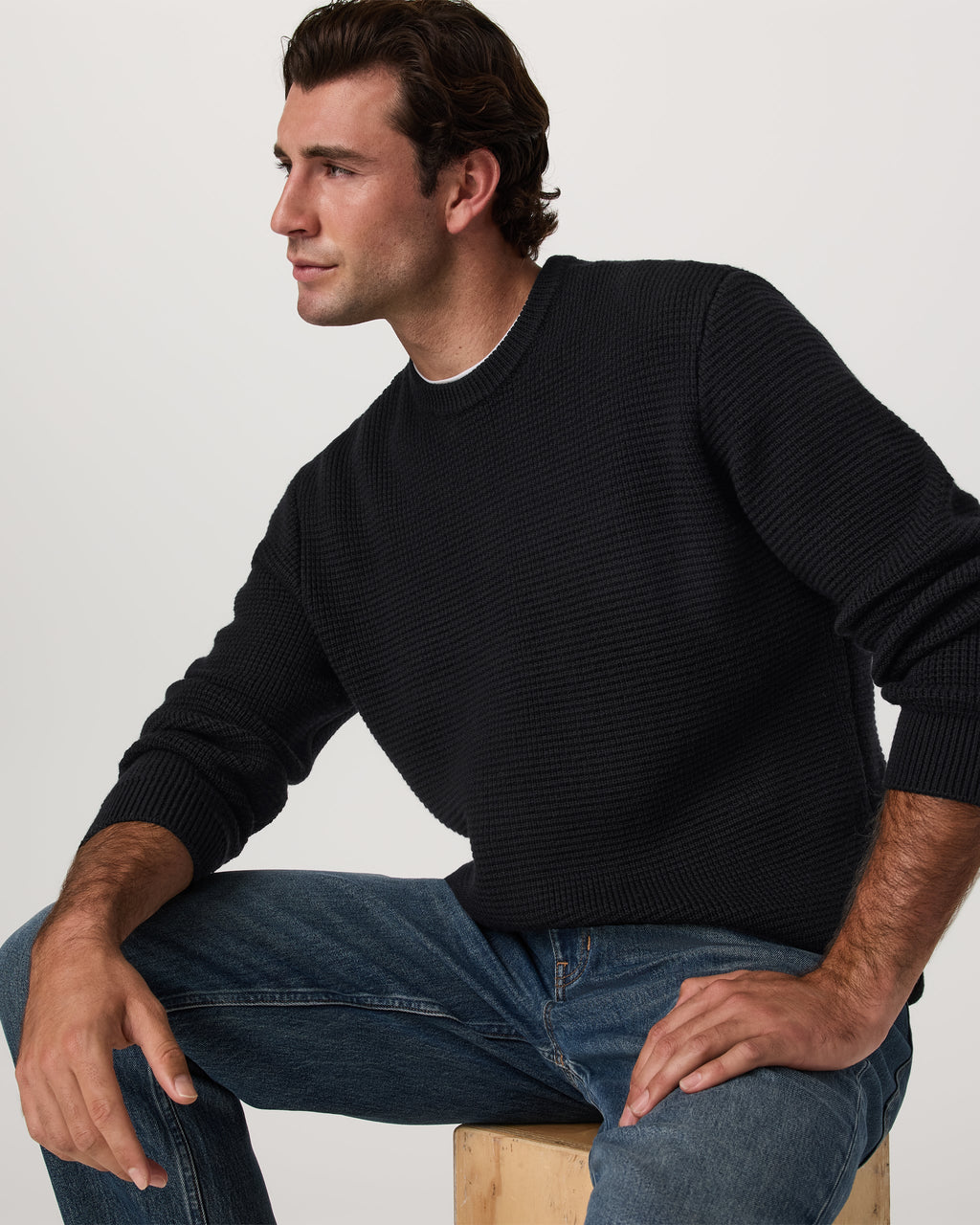 Denver Waffle Crew Sweater | Hunter Green