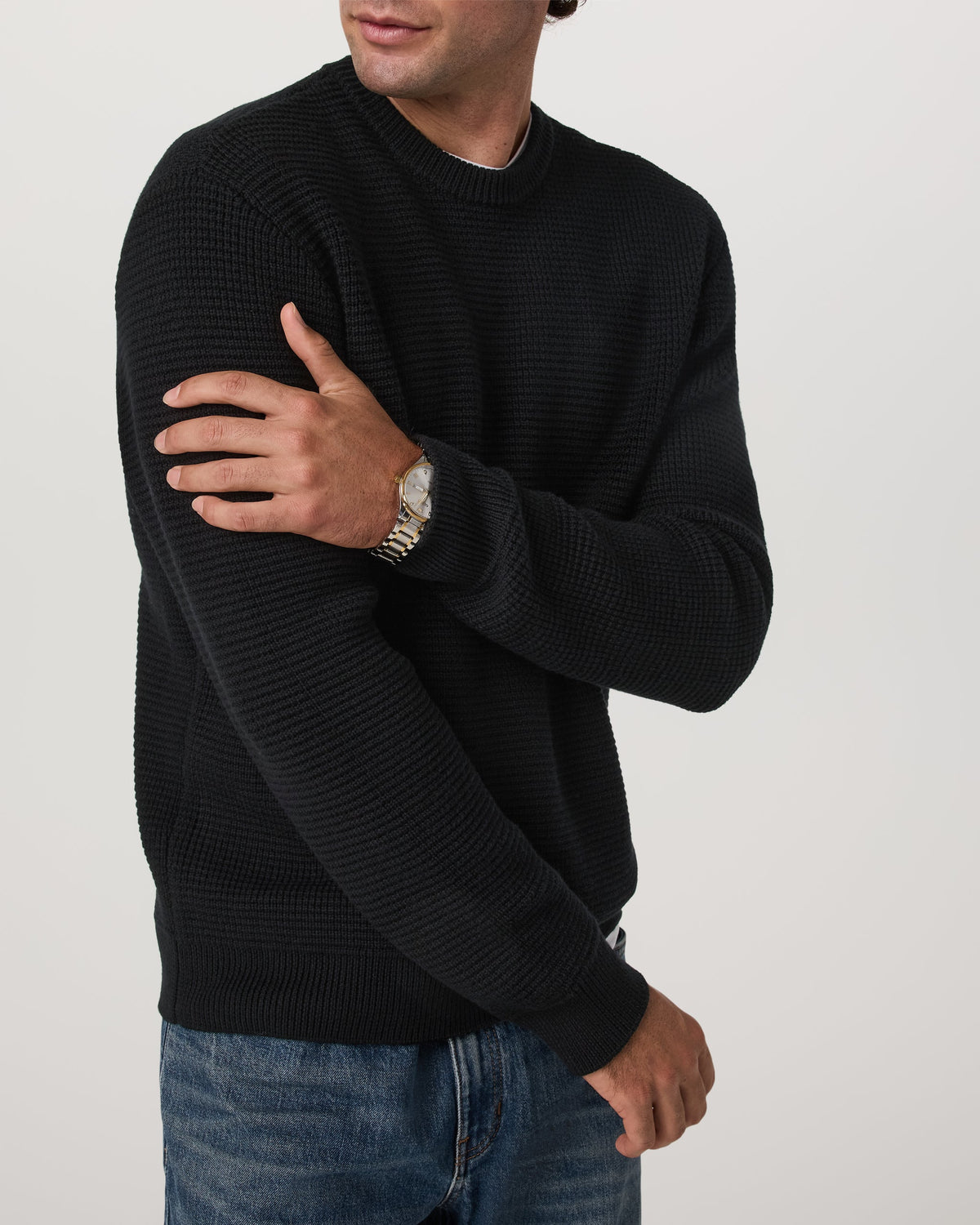 Denver Waffle Crew Sweater | Heather Grey