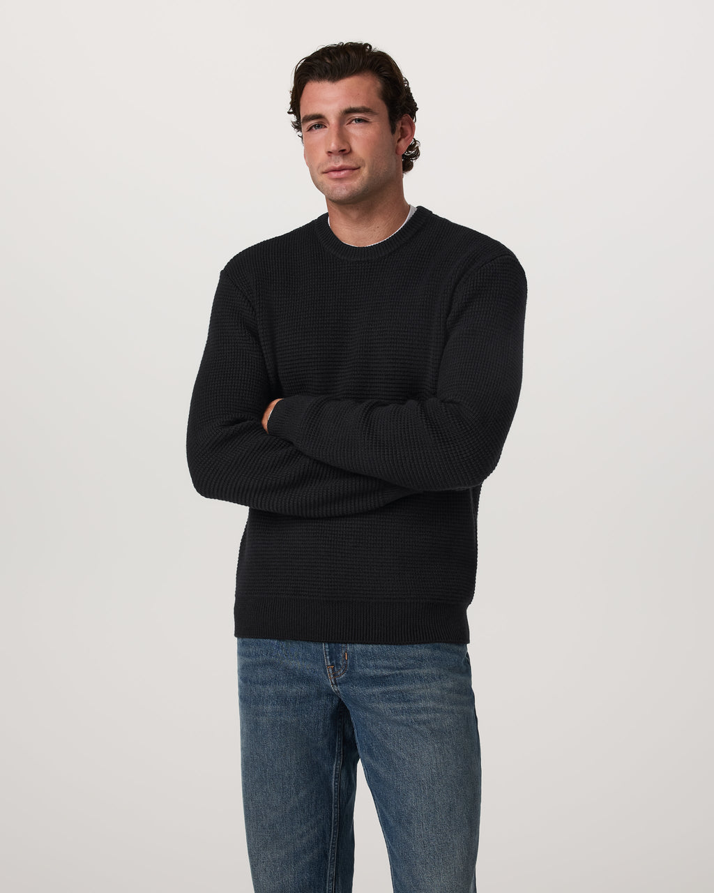 Denver Waffle Crew Sweater | Hunter Green