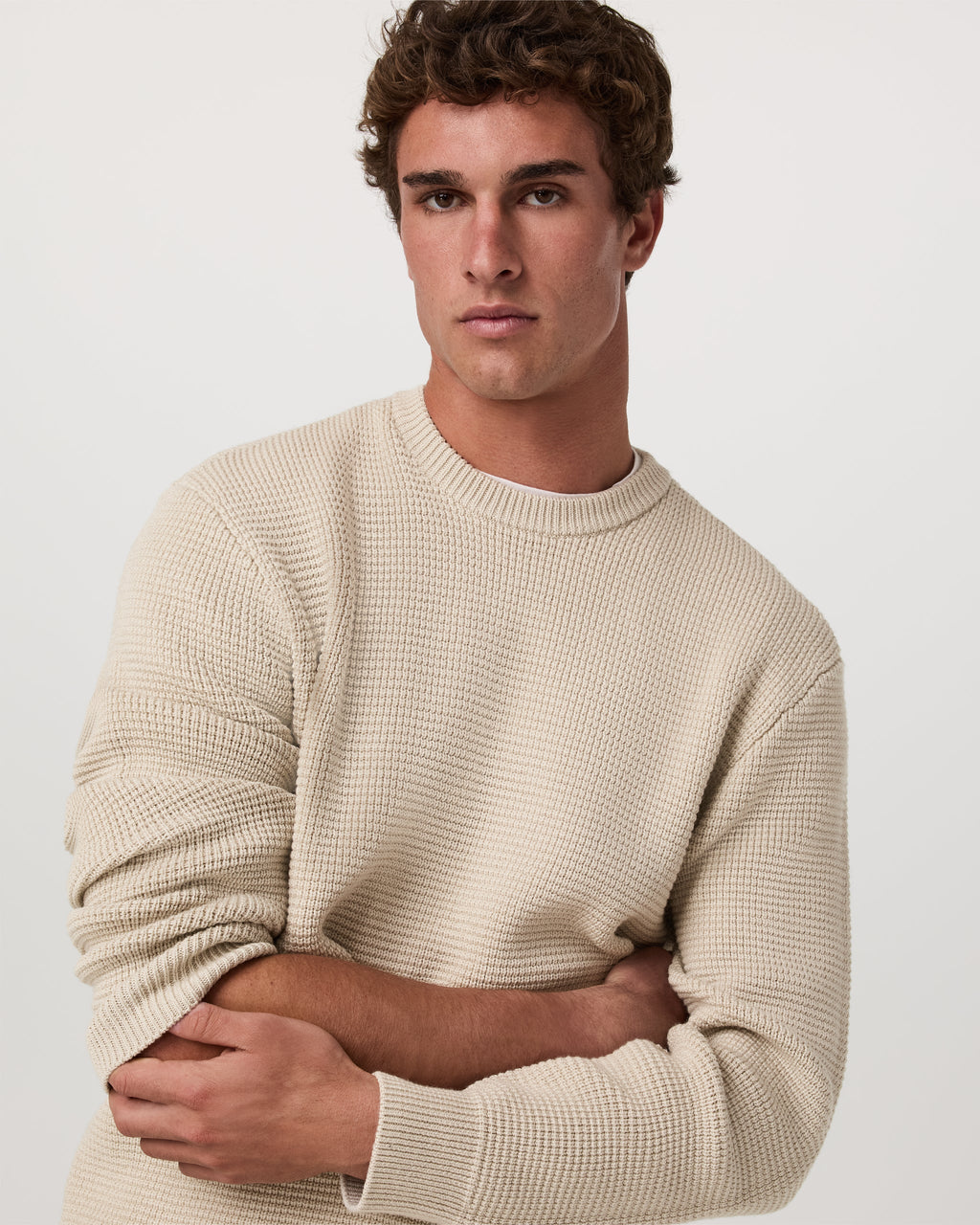 Denver Waffle Crew Sweater | Black