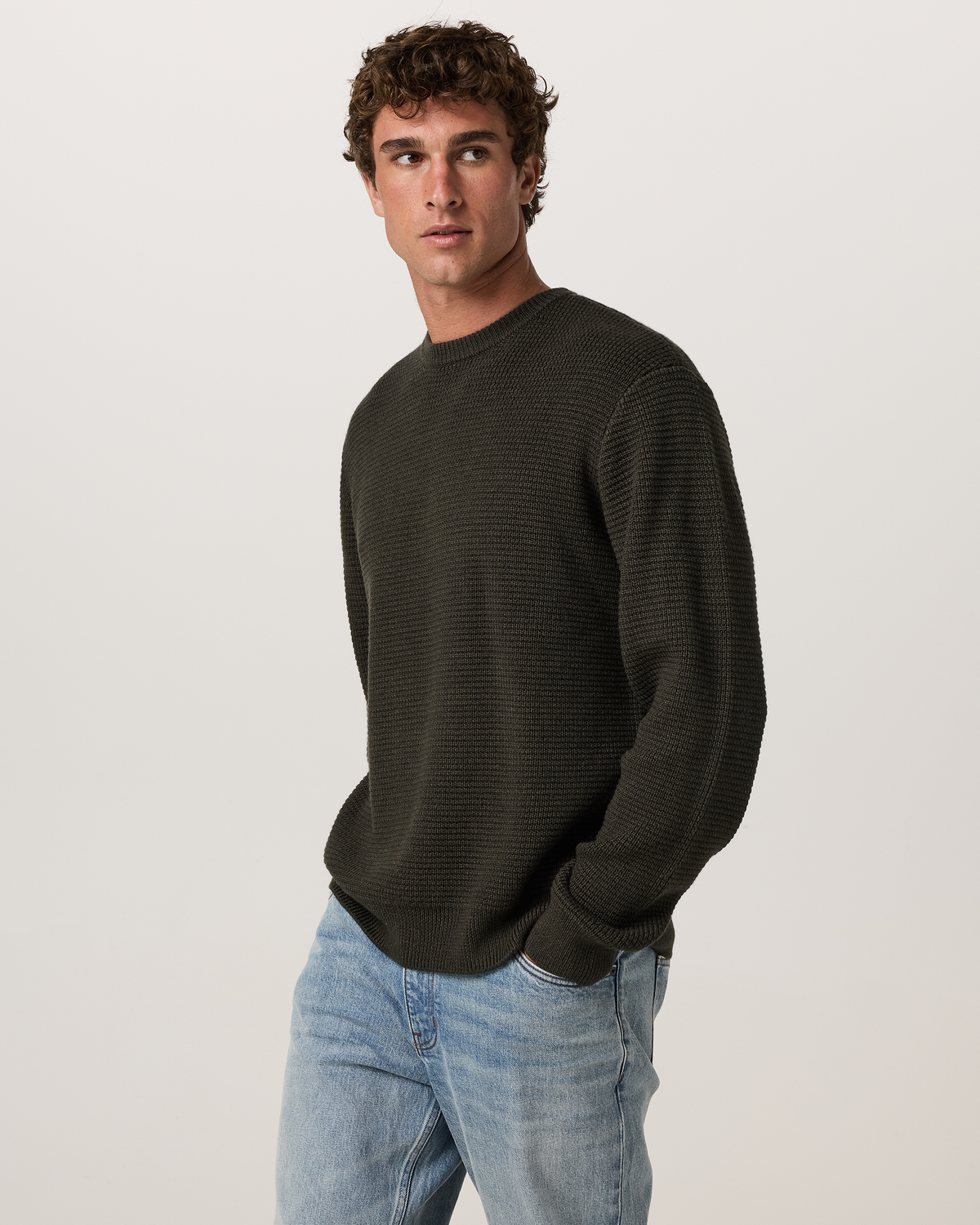 Denver Waffle Crew Sweater | Mushroom