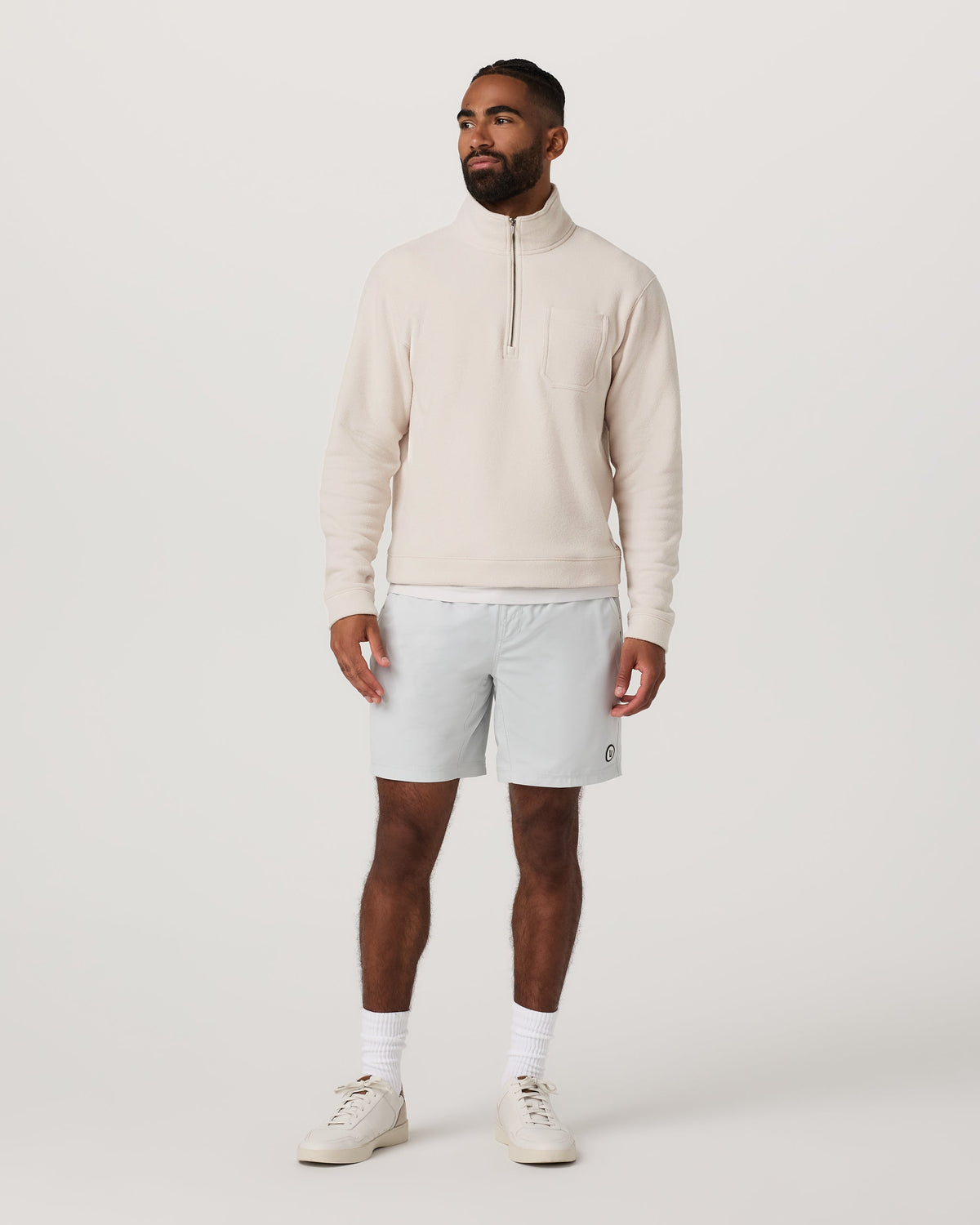 Beach Fleece Half Zip | Bone Heather