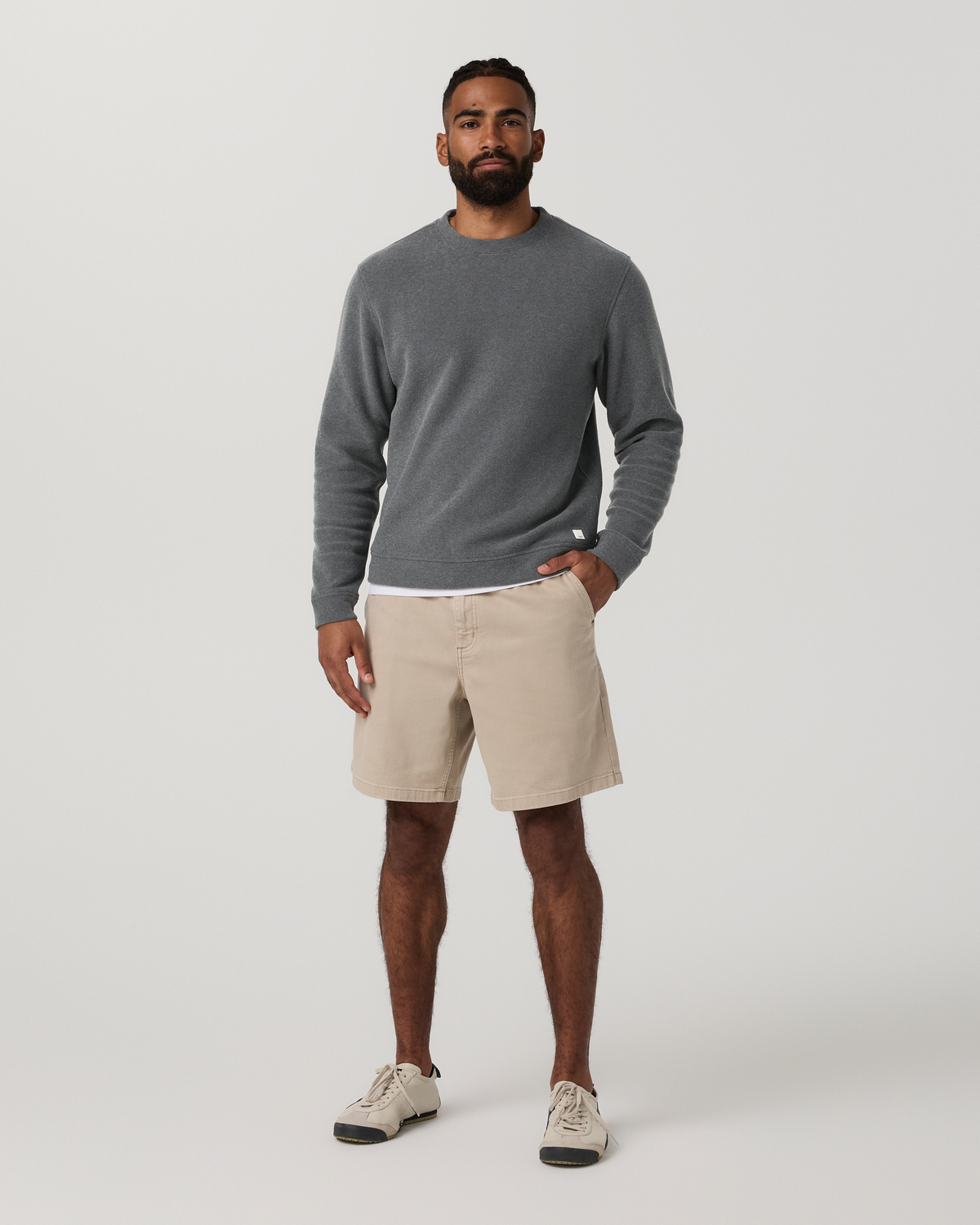 Beach Fleece Crew | Bone Heather