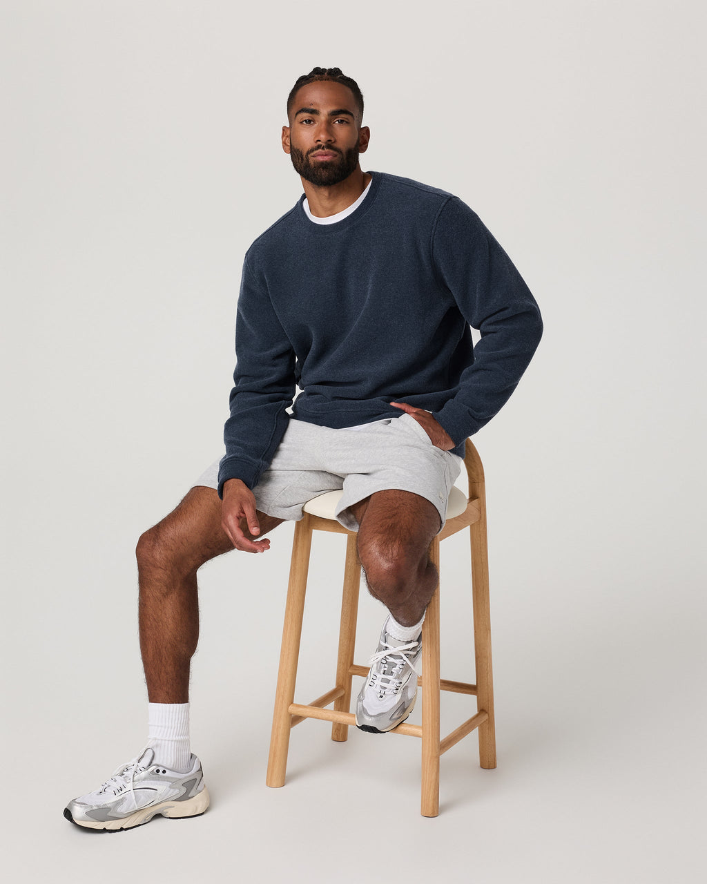 Beach Fleece Crew | Dark Pewter Heather