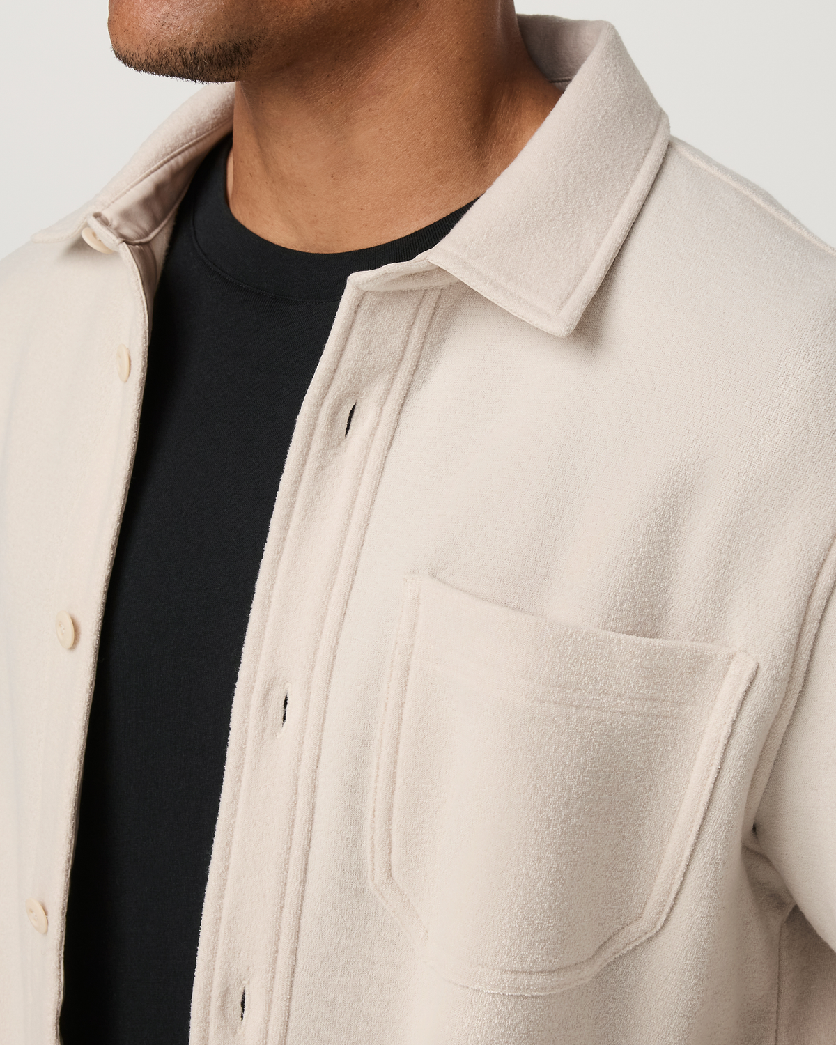 Beach Fleece Shirt Jacket | Bone Heather
