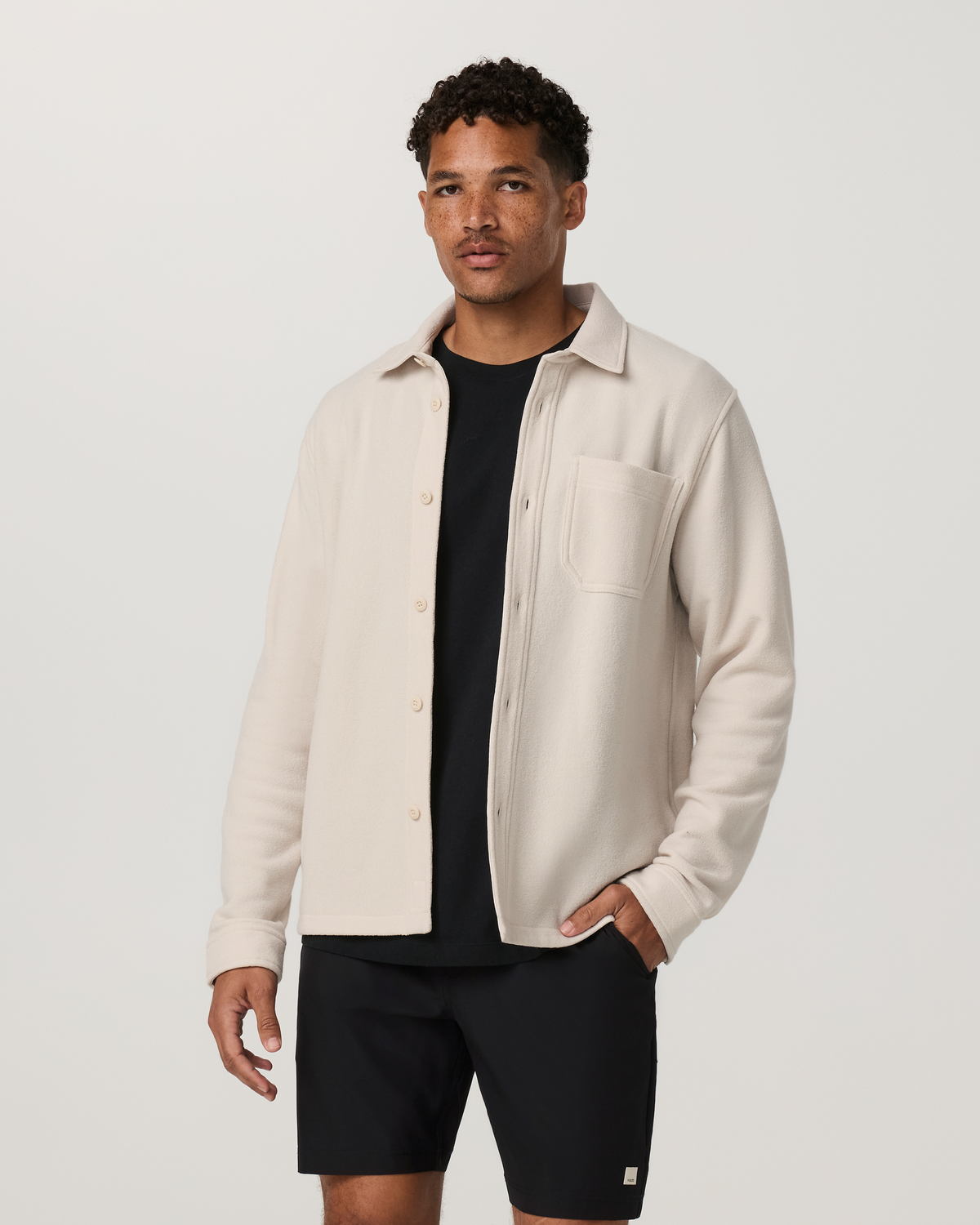 Beach Fleece Shirt Jacket | Bone Heather