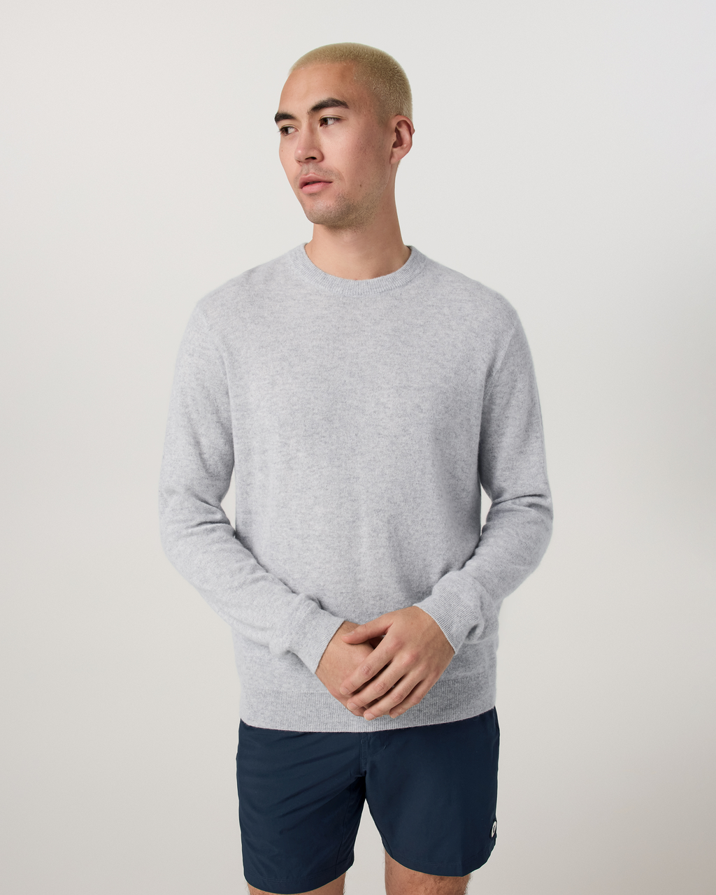 Berik Cashmere Sweater | Light Heather Grey