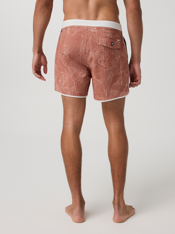 Cruise Boardshort 5" | Vintage Red Palm Shadow