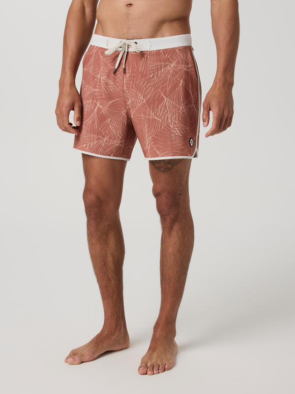 Cruise Boardshort 5" | Vintage Red Palm Shadow